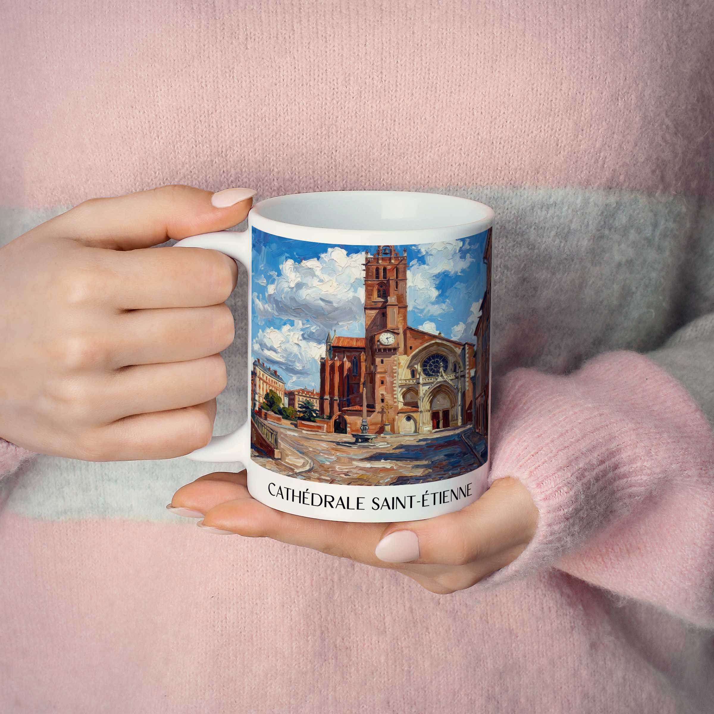 cathédrale-saint-étienne-toulouse-frankreich-kaffeebecher-oil-painting-oelgemaelde