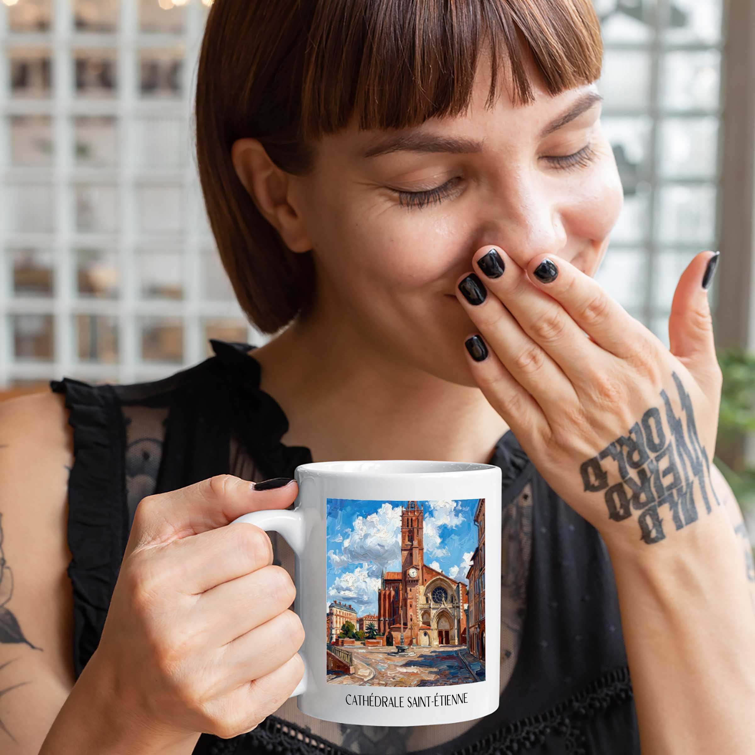 cathédrale-saint-étienne-toulouse-frankreich-kaffeebecher-oil-painting-oelgemaelde