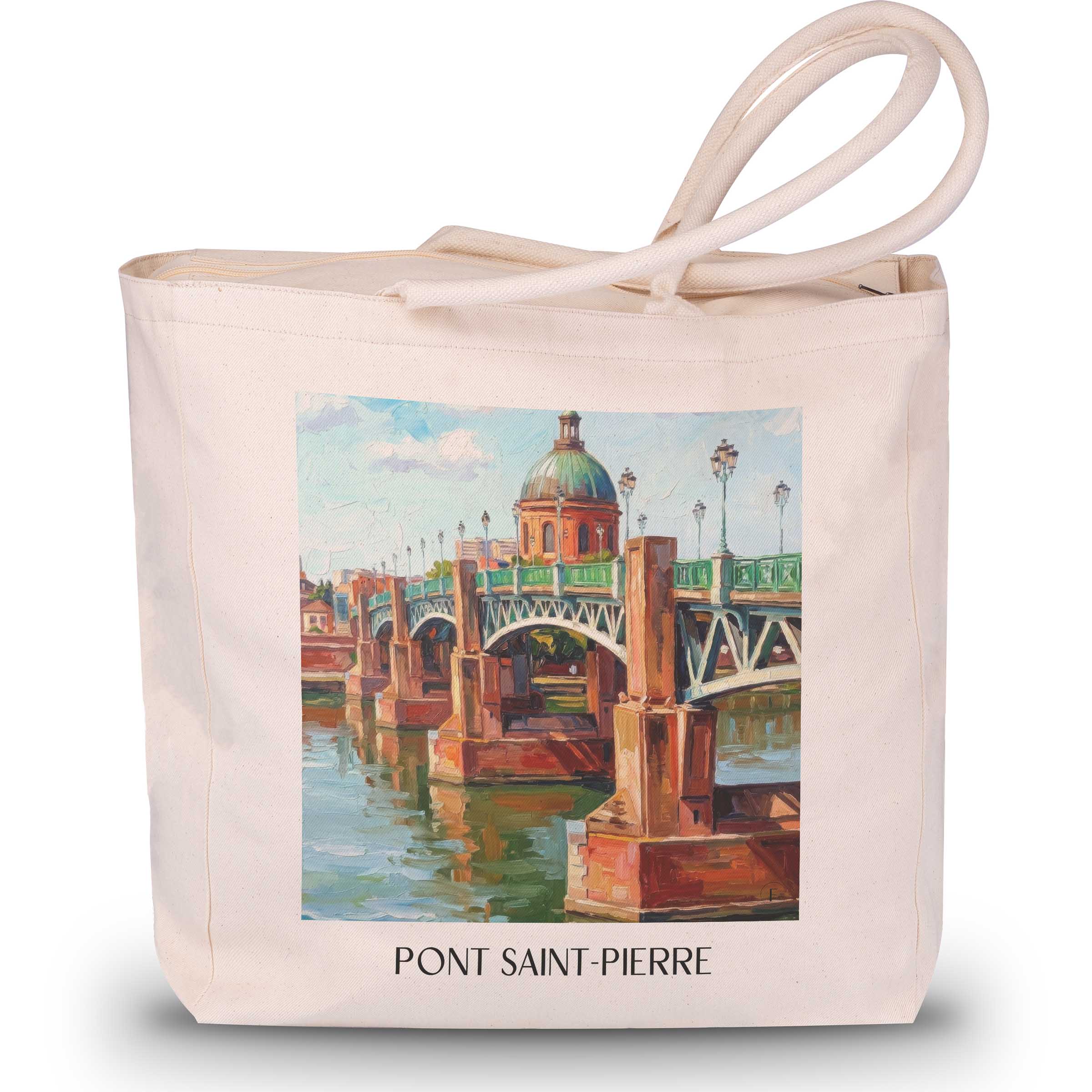 pont-saint-pierre-toulouse-frankreich-einkaufstasche-oil-painting-oelgemaelde