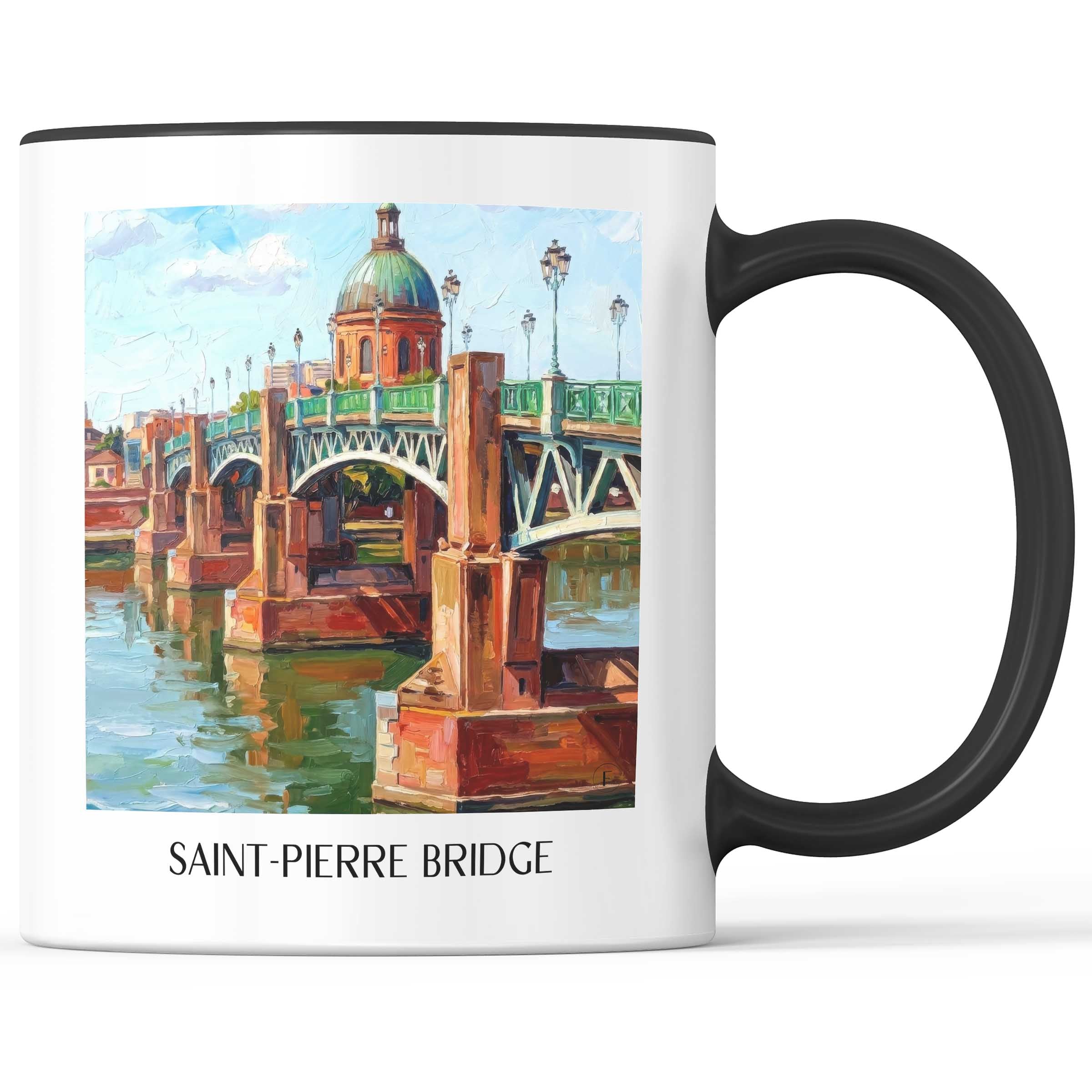 Pont Saint-Pierre Kaffeebecher - Toulouse - Frankreich Becher - Kaffeetasse im Ölgemälde Stil