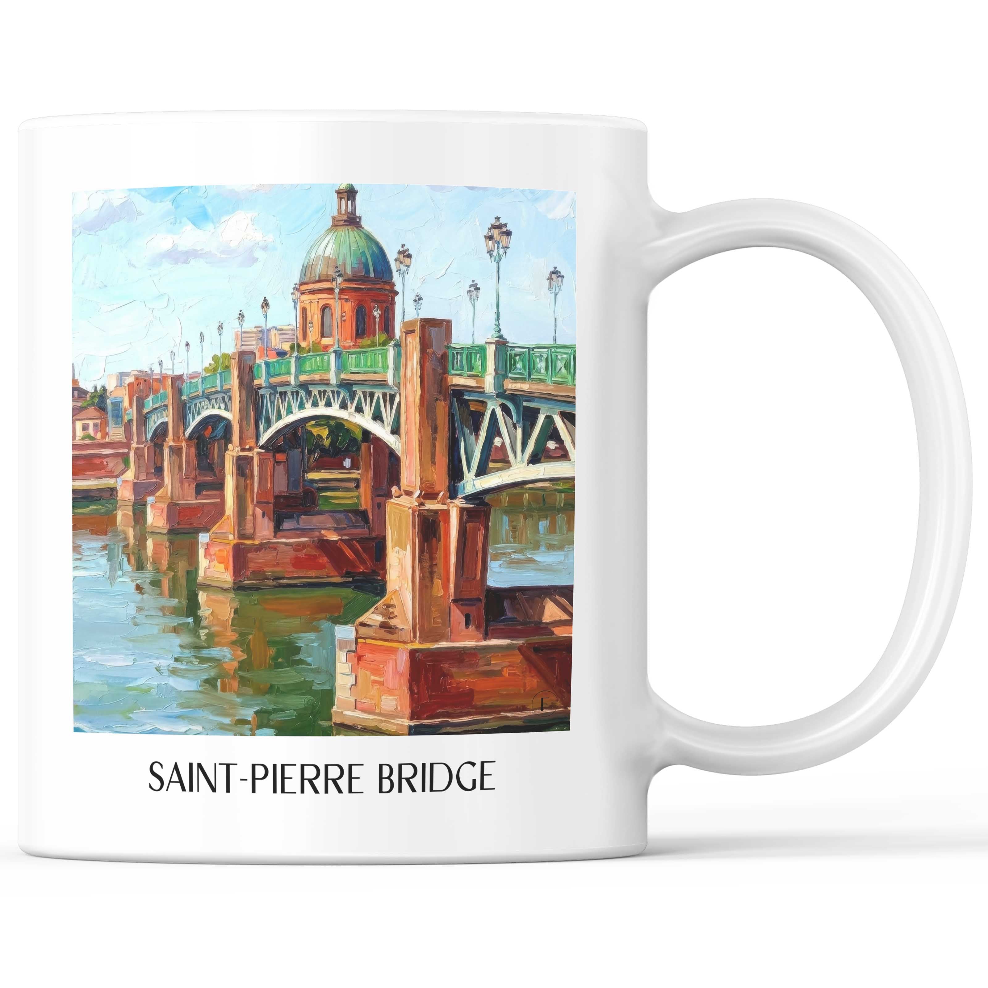 Pont Saint-Pierre Kaffeebecher - Toulouse - Frankreich Becher - Kaffeetasse im Ölgemälde Stil