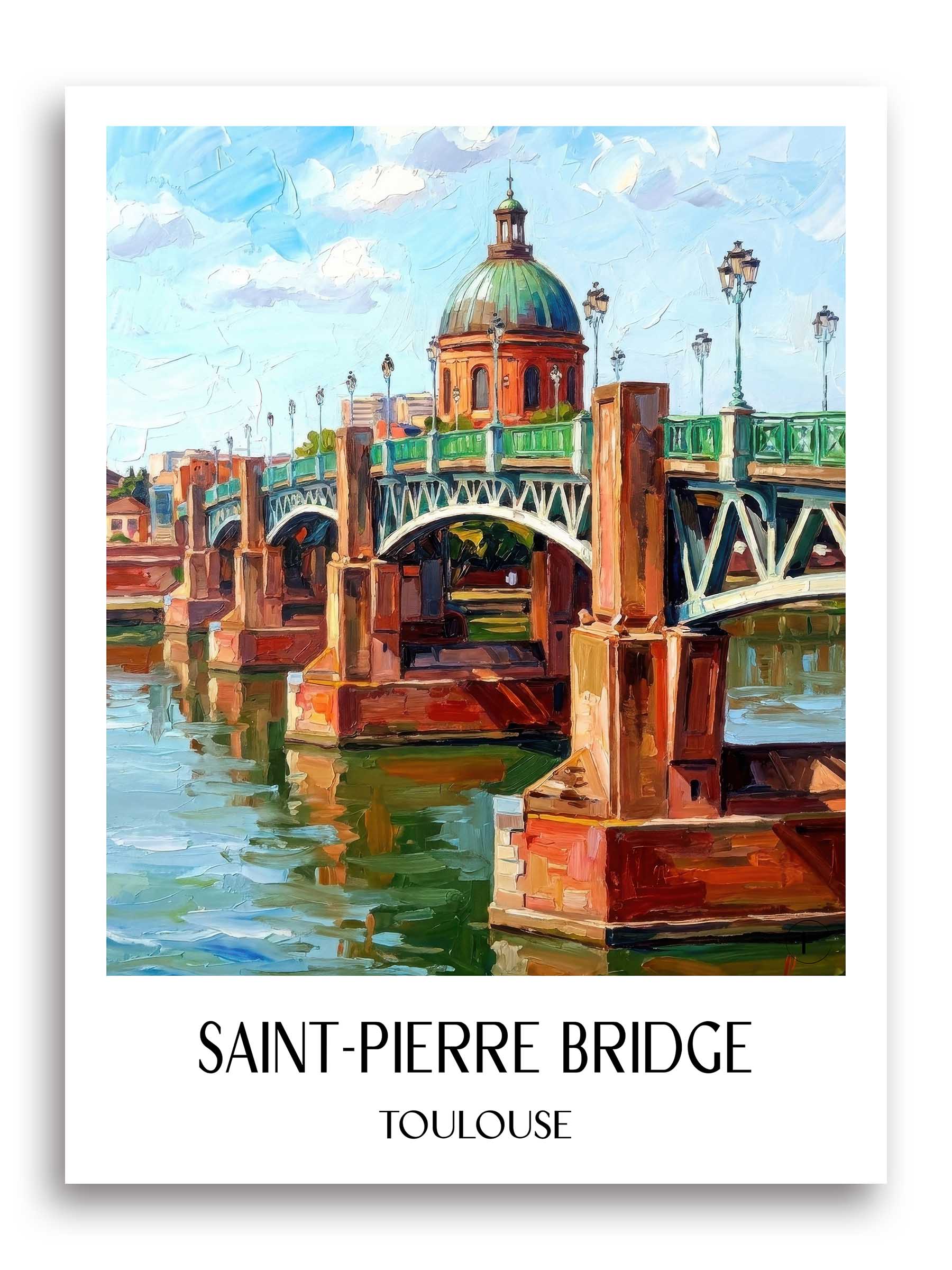 Pont Saint-Pierre Poster - Toulouse - Frankreich Kunstdruck - Ölgemälde von A4 bis A1