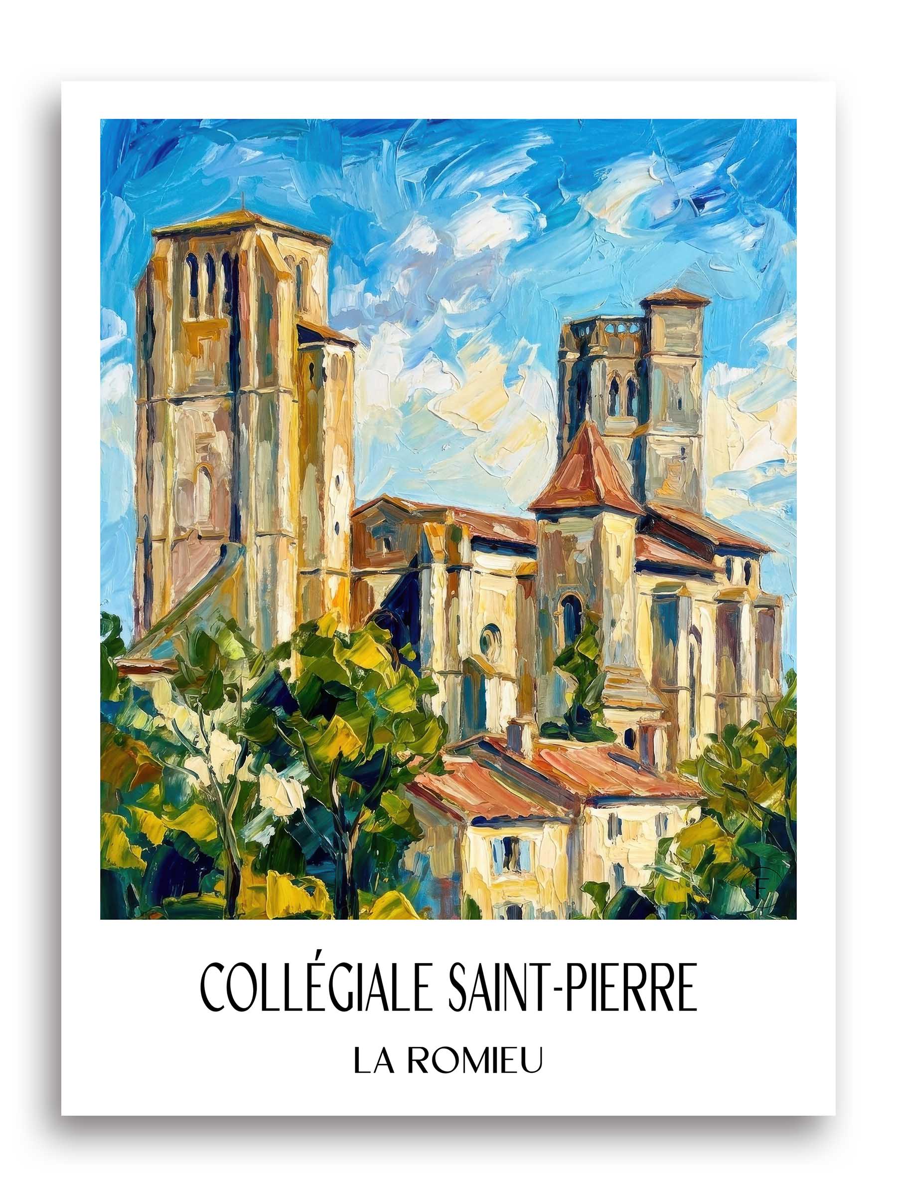 collégiale-saint-pierre-la-romieu-frankreich-poster-oil-painting-oelgemaelde