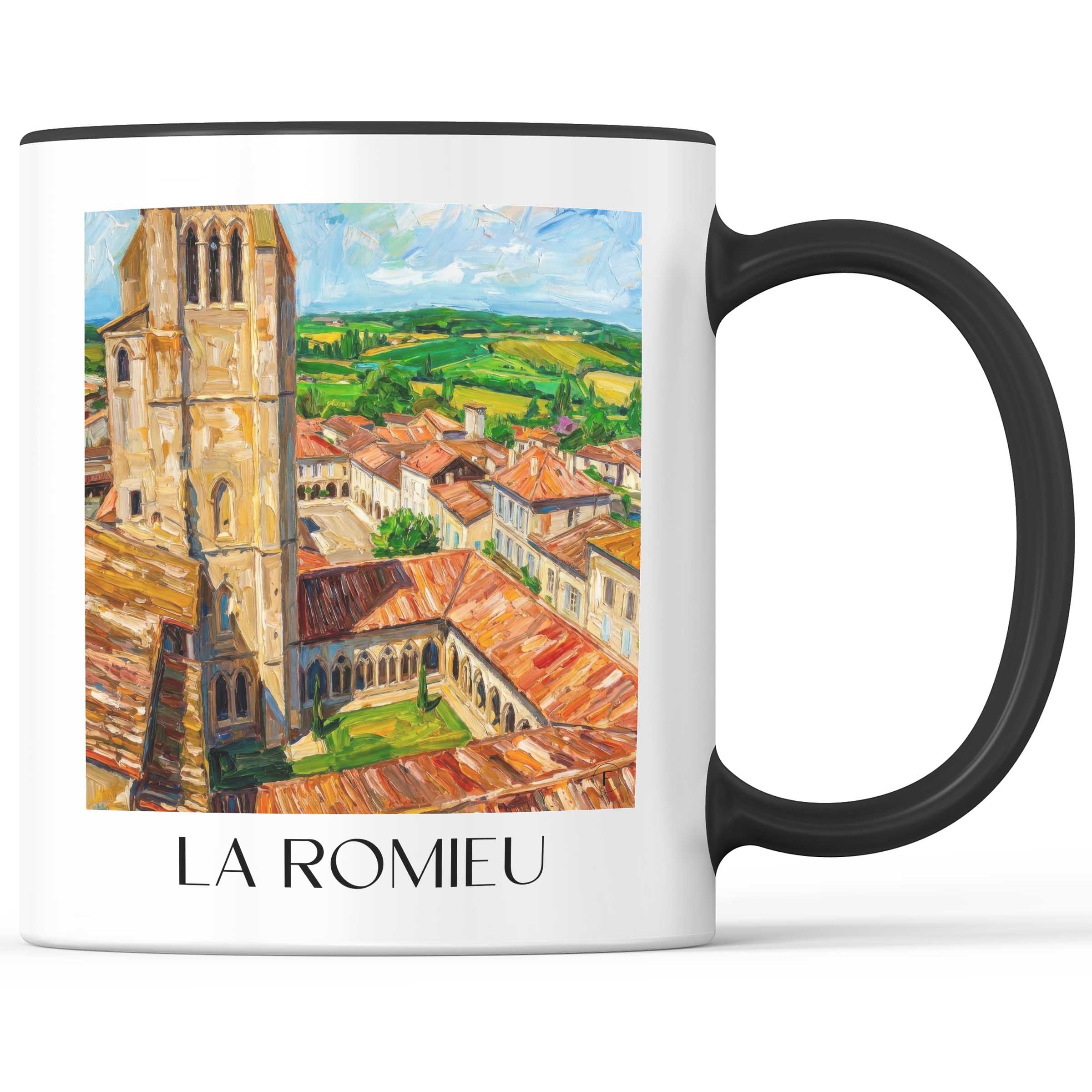 la-romieu-lomagne-gersoise-frankreich-kaffeebecher-oil-painting-oelgemaelde