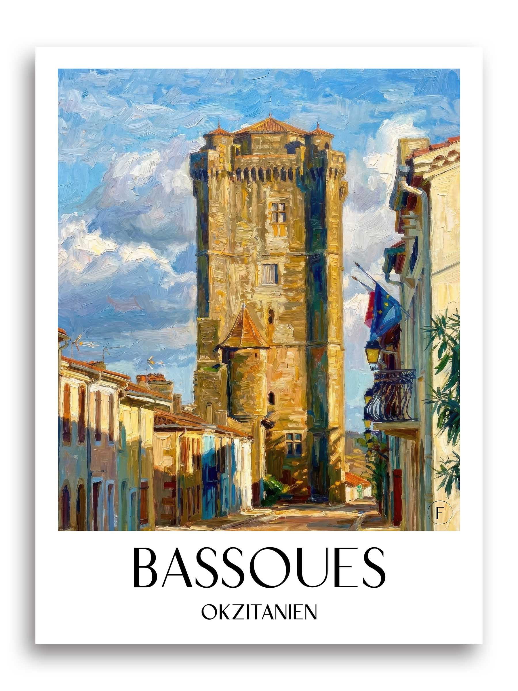 bassoues-okzitanien-frankreich-poster-oil-painting-oelgemaelde