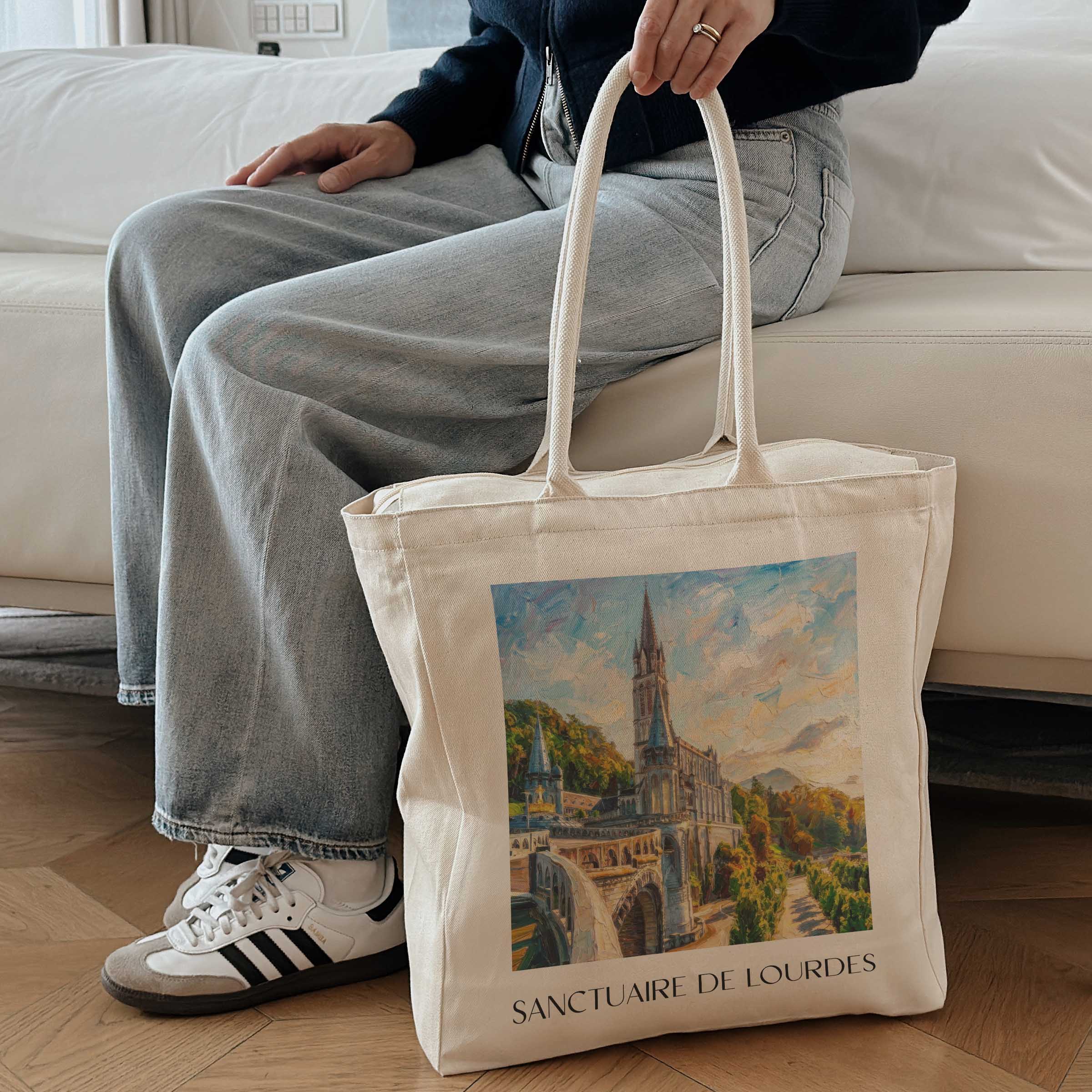 sanctuaire-de-lourdes-okzitanien-frankreich-einkaufstasche-oil-painting-oelgemaelde