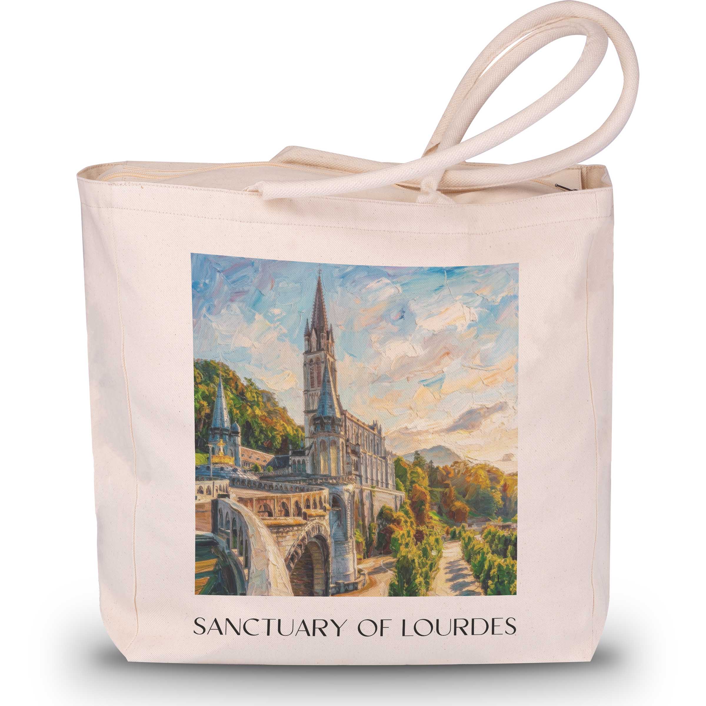 Sanctuaire de Lourdes Shopping Tasche - Okzitanien - Frankreich Tote Bag - Einkaufstasche im Ölgemälde Stil