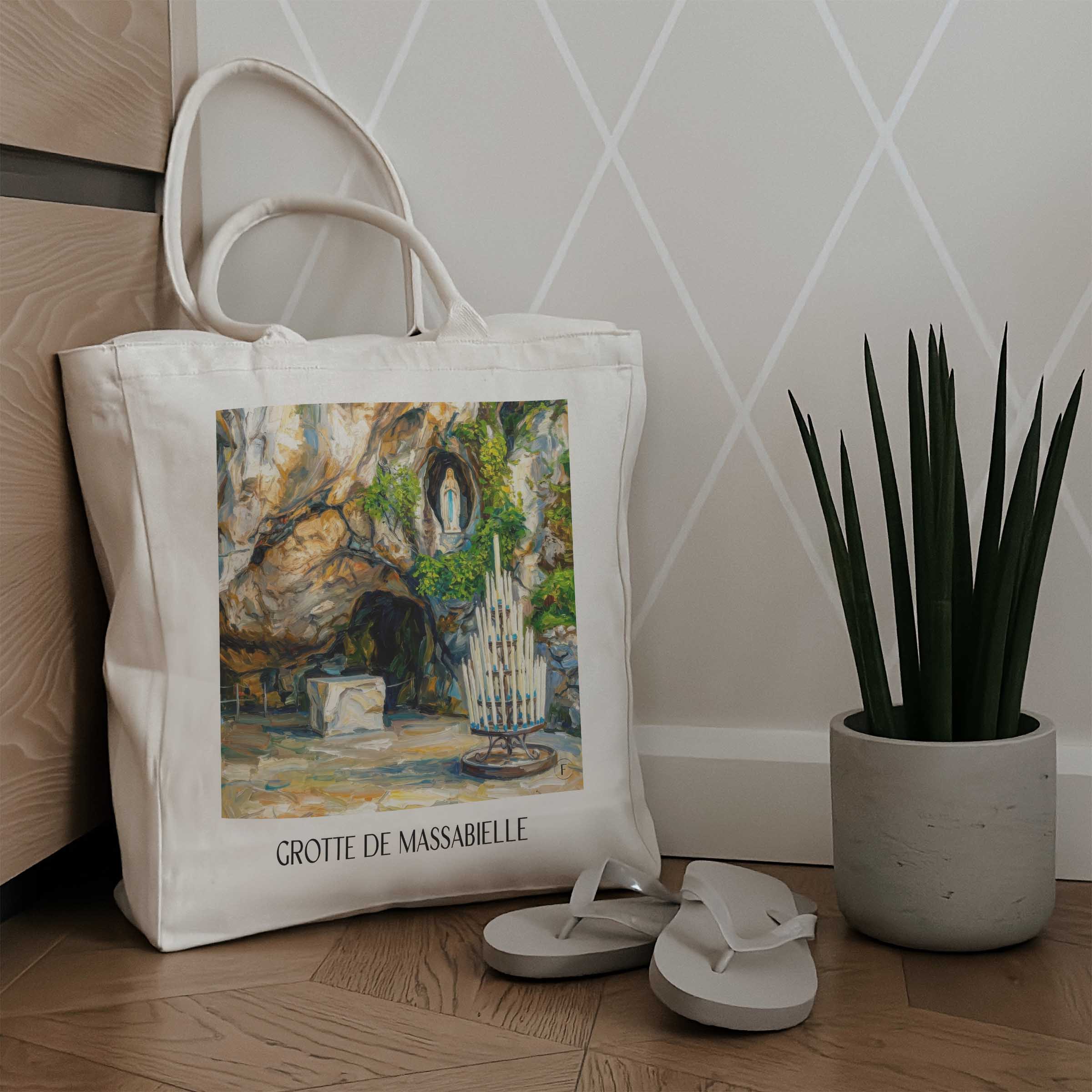 grotte-de-massabielle-lourdes-frankreich-einkaufstasche-oil-painting-oelgemaelde