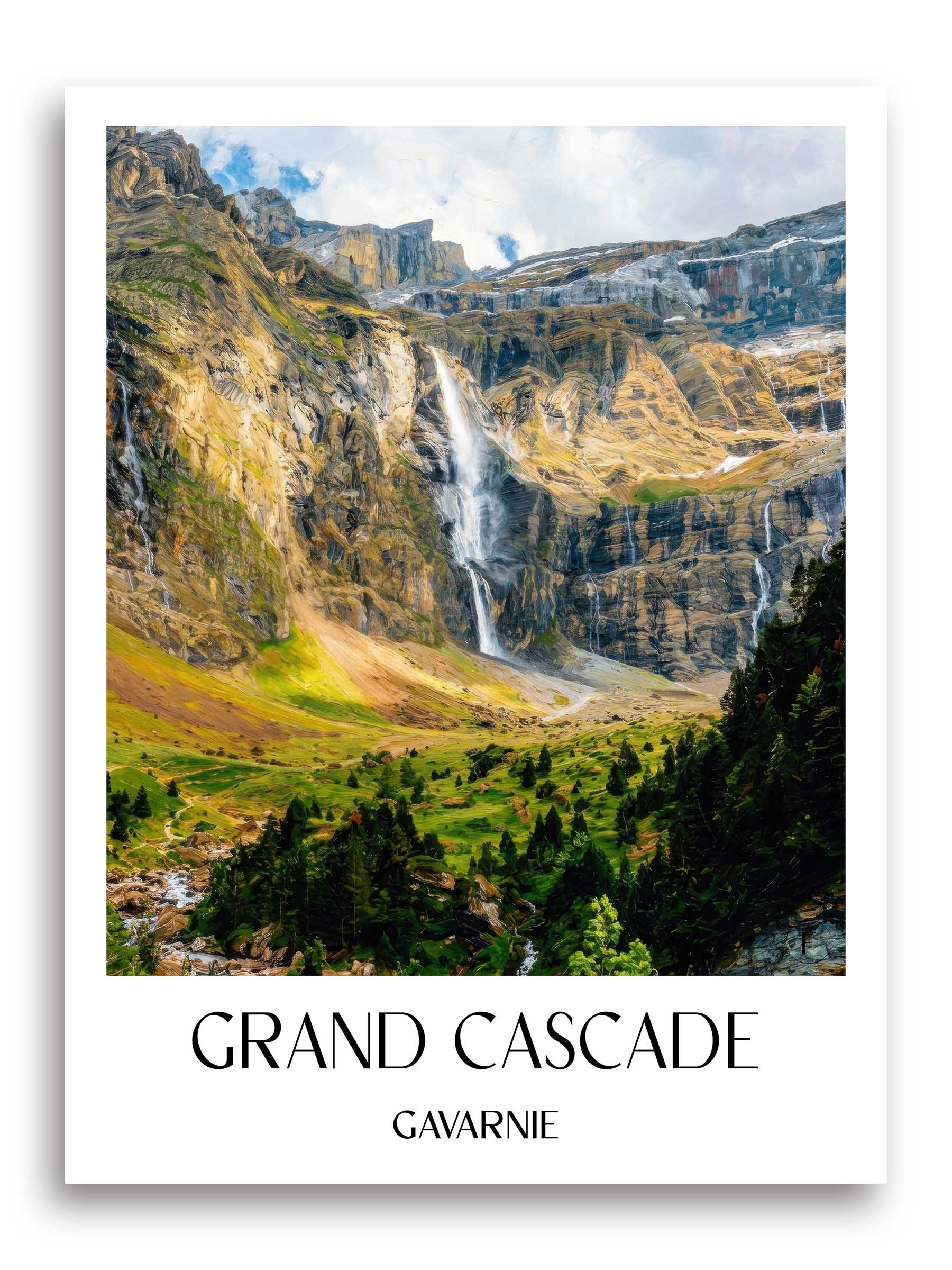 Grande Cascade Poster - Gavarnie - Frankreich Kunstdruck - Ölgemälde von A4 bis A1