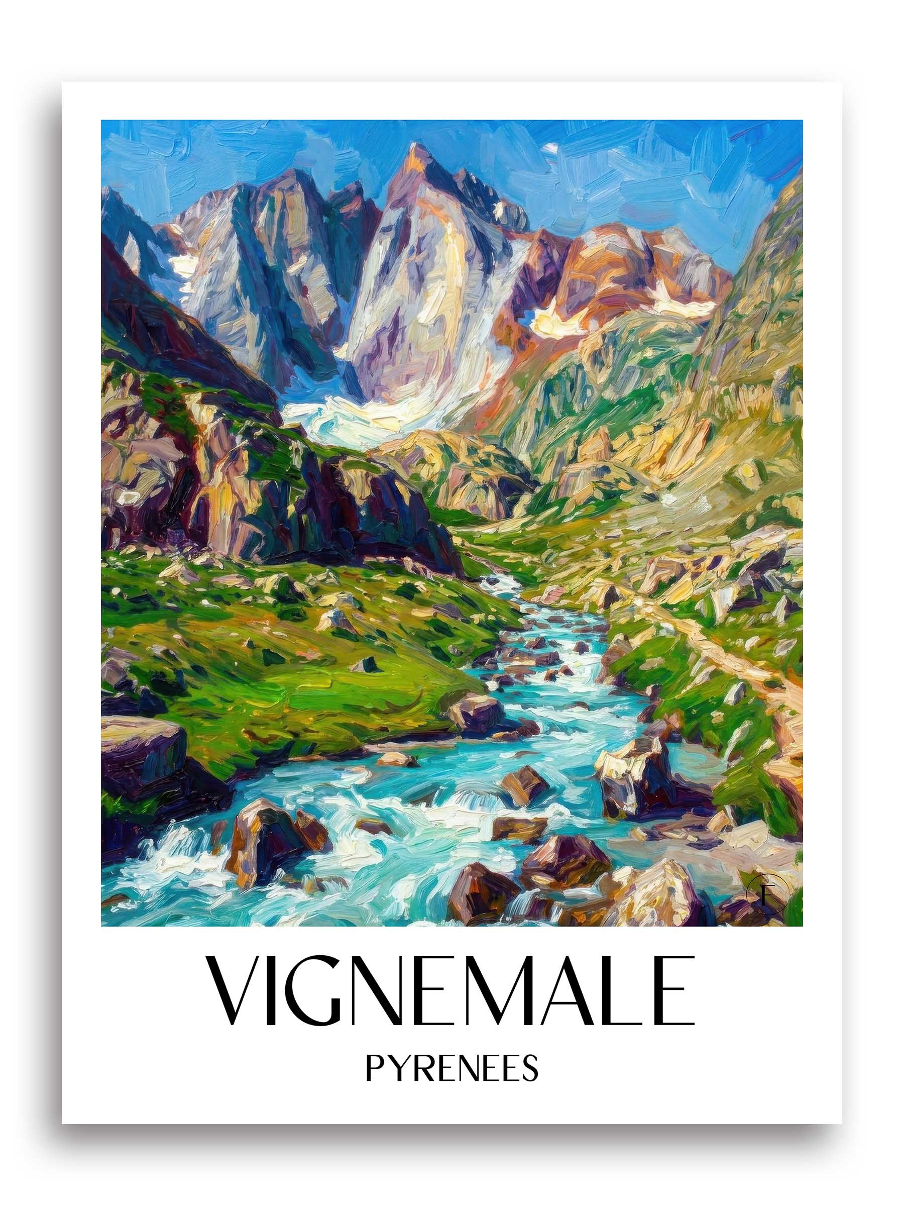 Vignemale Poster - Pyrénées - Frankreich Kunstdruck - Ölgemälde von A4 bis A1