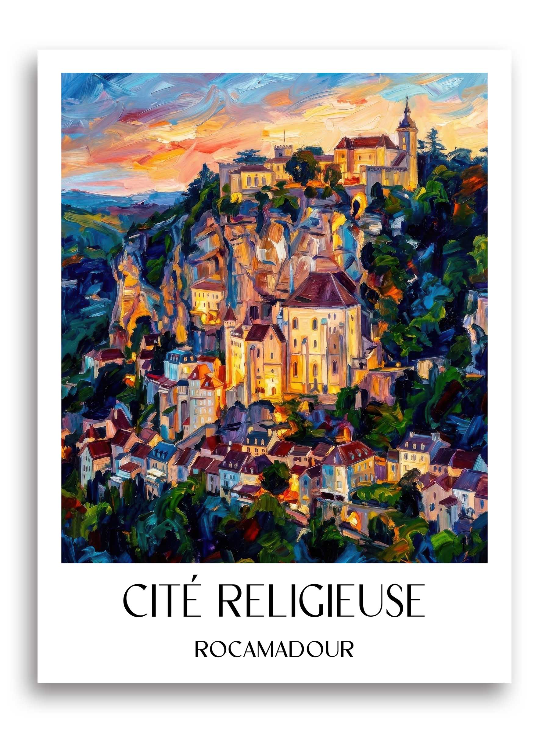 Cité Religieuse Poster - Rocamadour - Frankreich Kunstdruck - Ölgemälde von A4 bis A1