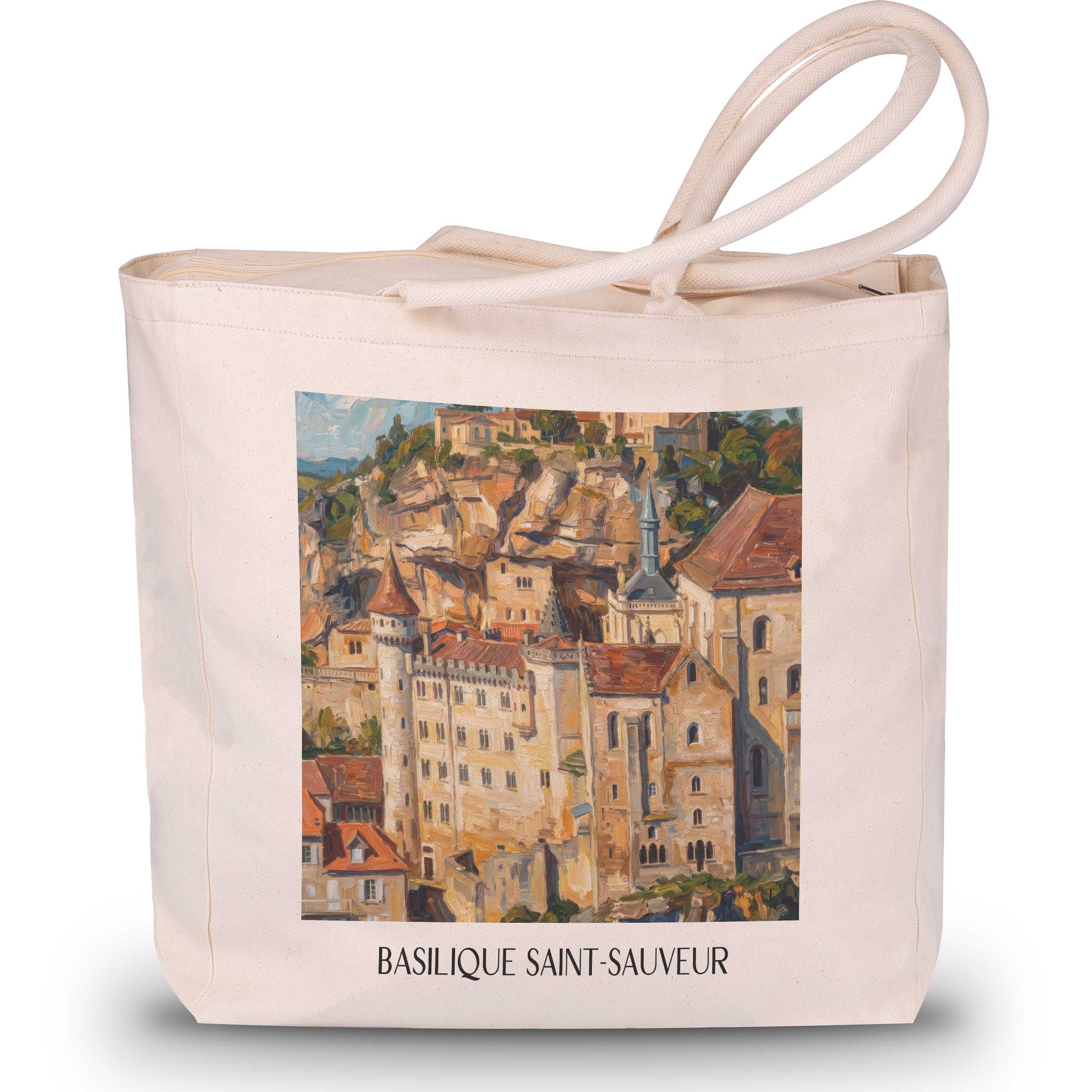 basilique-saint-sauveur-rocamadour-frankreich-einkaufstasche-oil-painting-oelgemaelde