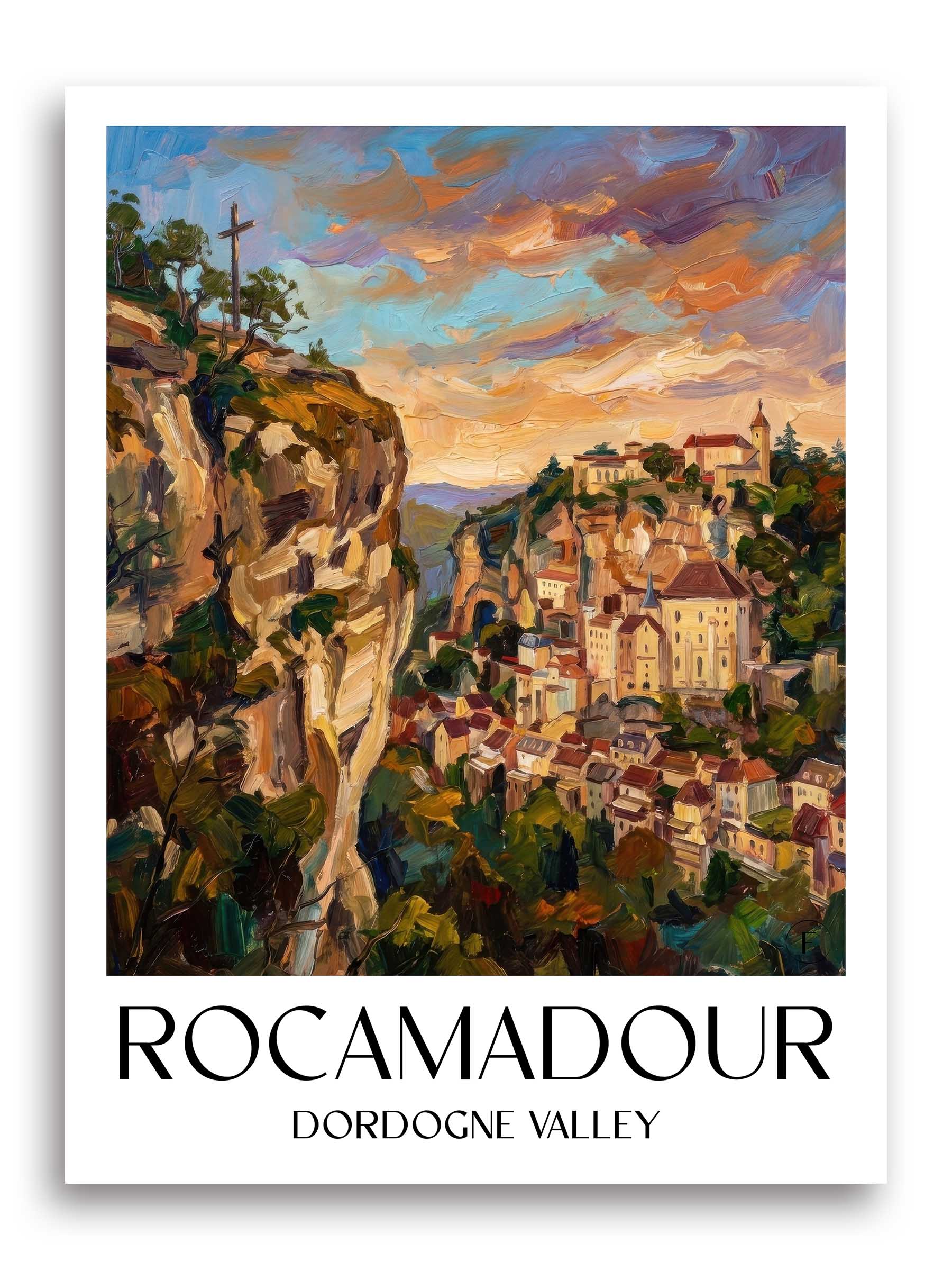 Rocamadour Poster - Vallée de la Dordogne - Frankreich Kunstdruck - Ölgemälde von A4 bis A1