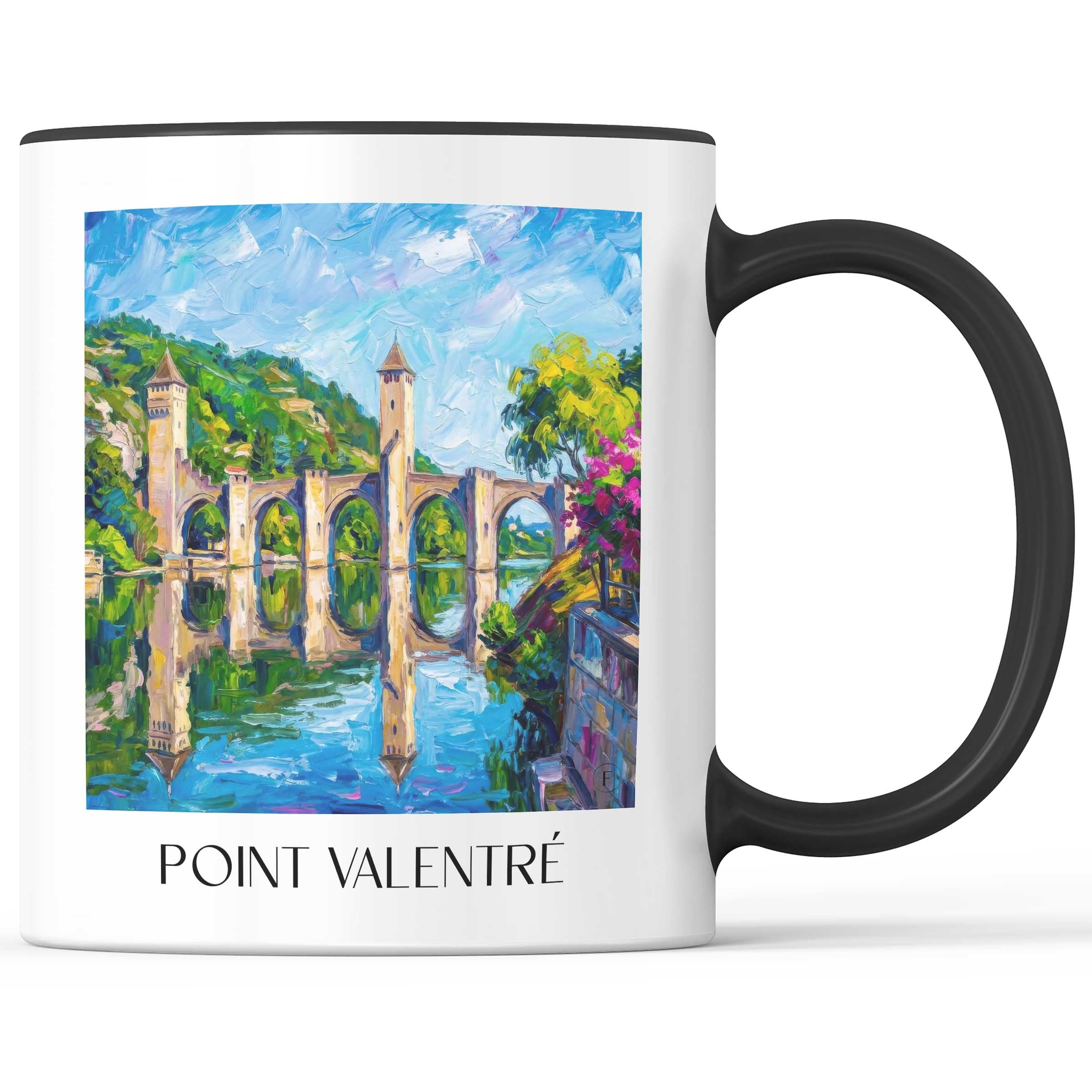 Pont Valentré Kaffeebecher - Cahors - Frankreich Becher - Kaffeetasse im Ölgemälde Stil