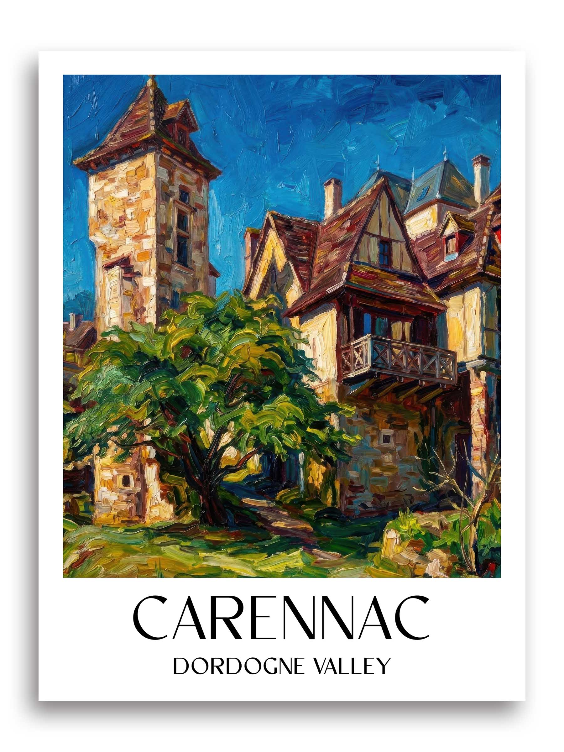 Carennac Poster - Vallée de la Dordogne - Frankreich Kunstdruck - Ölgemälde von A4 bis A1