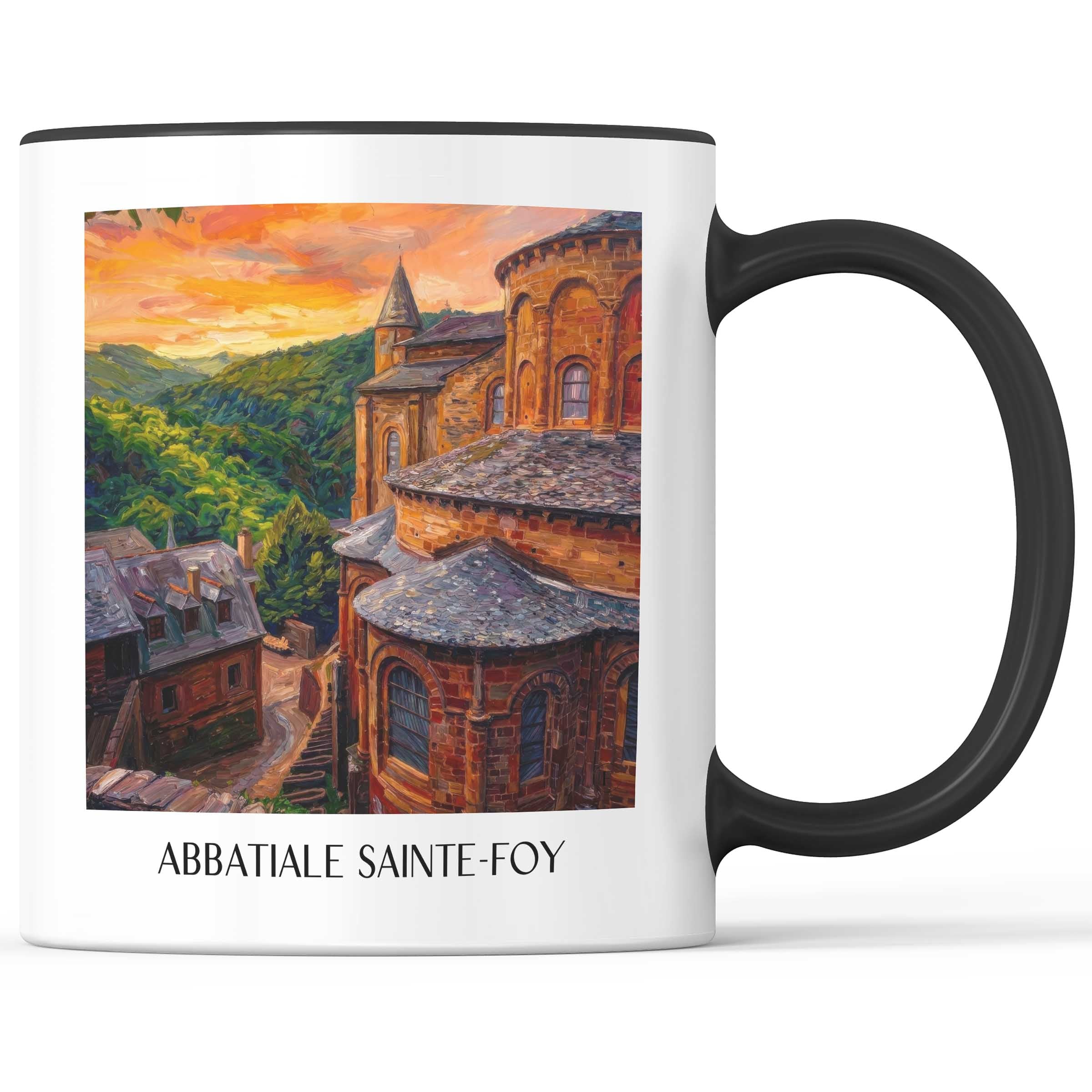 abbatiale-sainte-foy-conques-frankreich-kaffeebecher-oil-painting-oelgemaelde