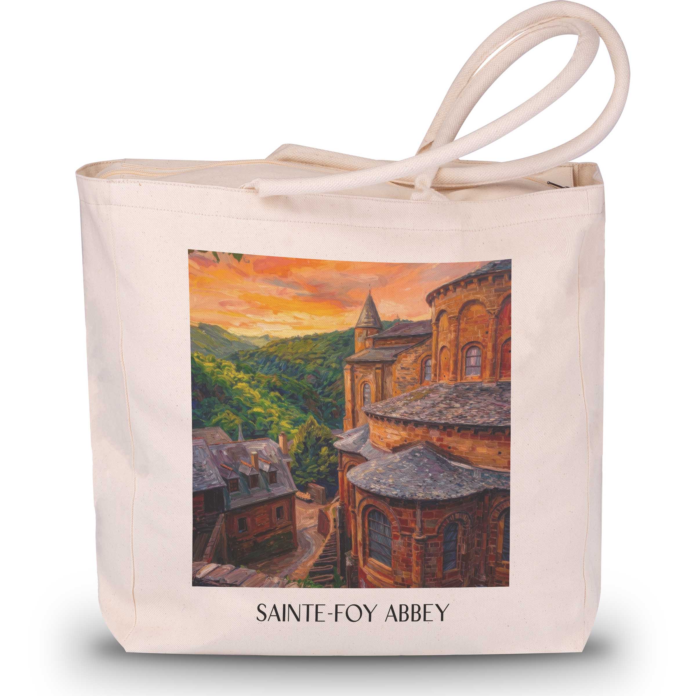 Abbatiale Sainte-Foy Shopping Tasche - Conques - Frankreich Tote Bag - Einkaufstasche im Ölgemälde Stil