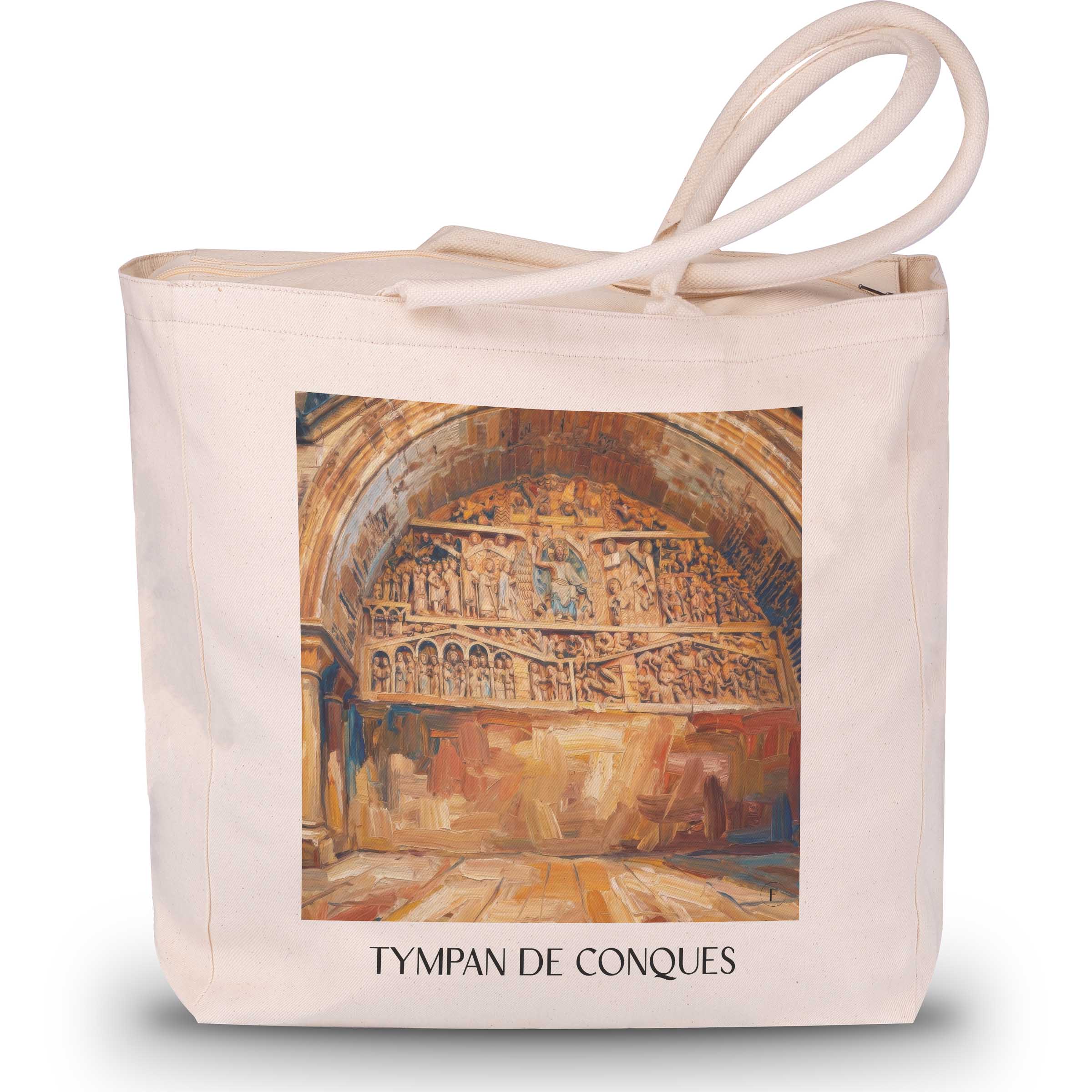 tympan-de-conques-vallée-du-lot-frankreich-einkaufstasche-oil-painting-oelgemaelde
