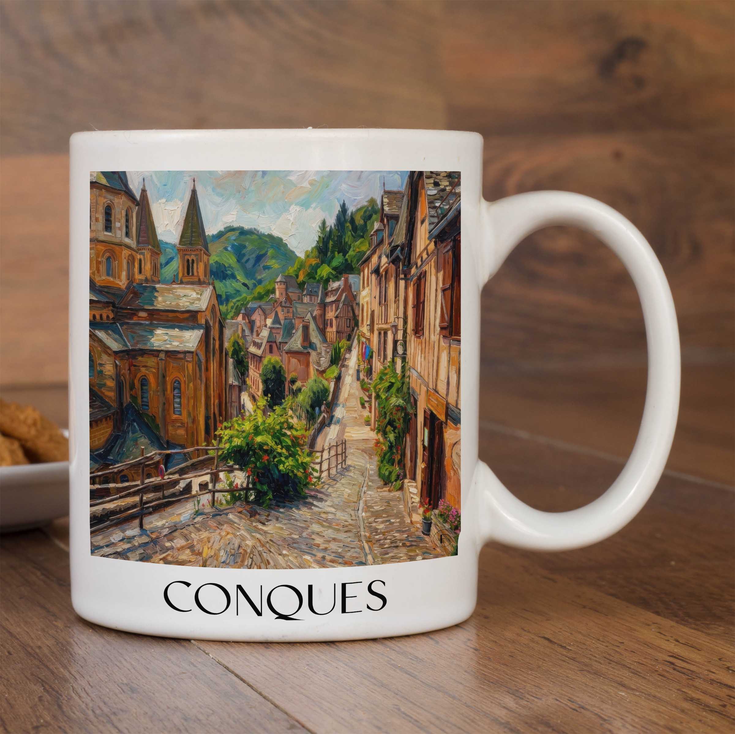 conques-vallée-du-lot-frankreich-kaffeebecher-oil-painting-oelgemaelde