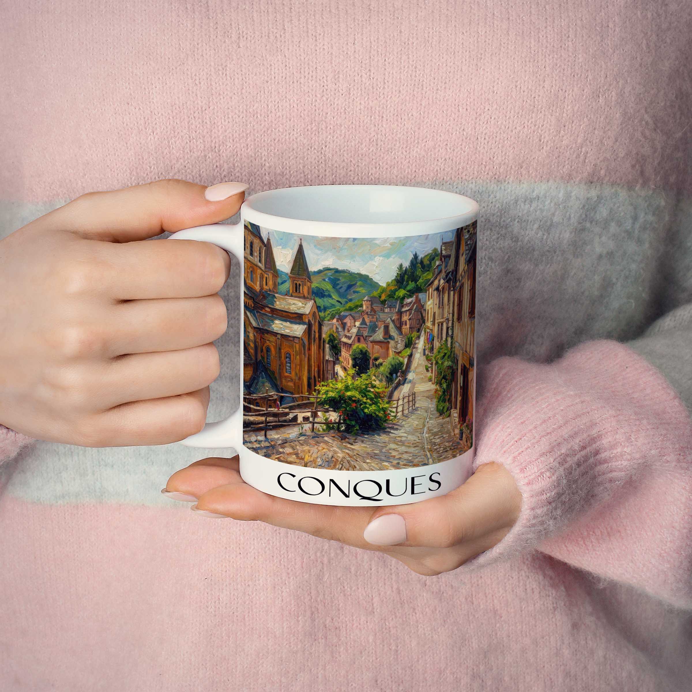 conques-vallée-du-lot-frankreich-kaffeebecher-oil-painting-oelgemaelde