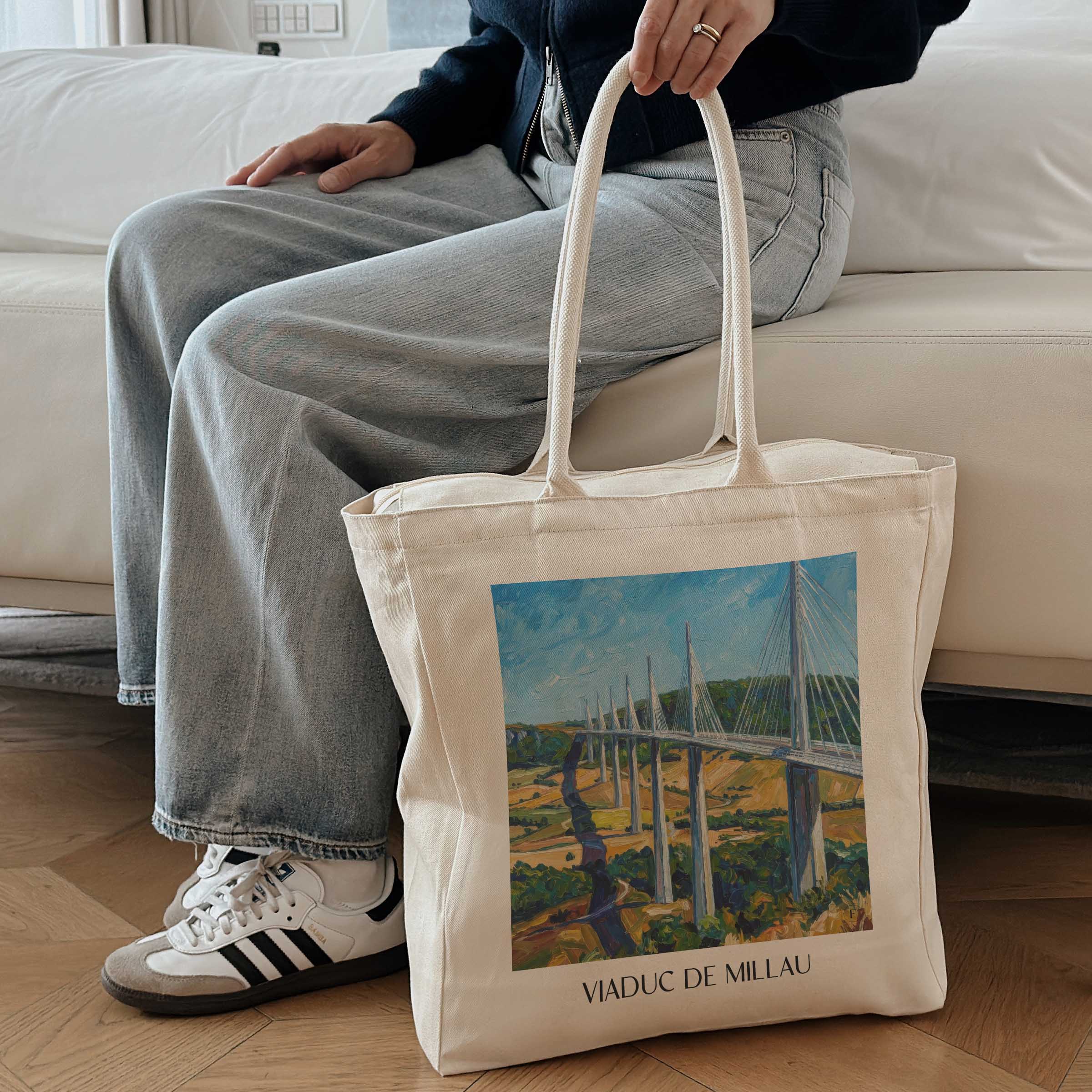 viaduc-de-millau-okzitanien-frankreich-einkaufstasche-oil-painting-oelgemaelde