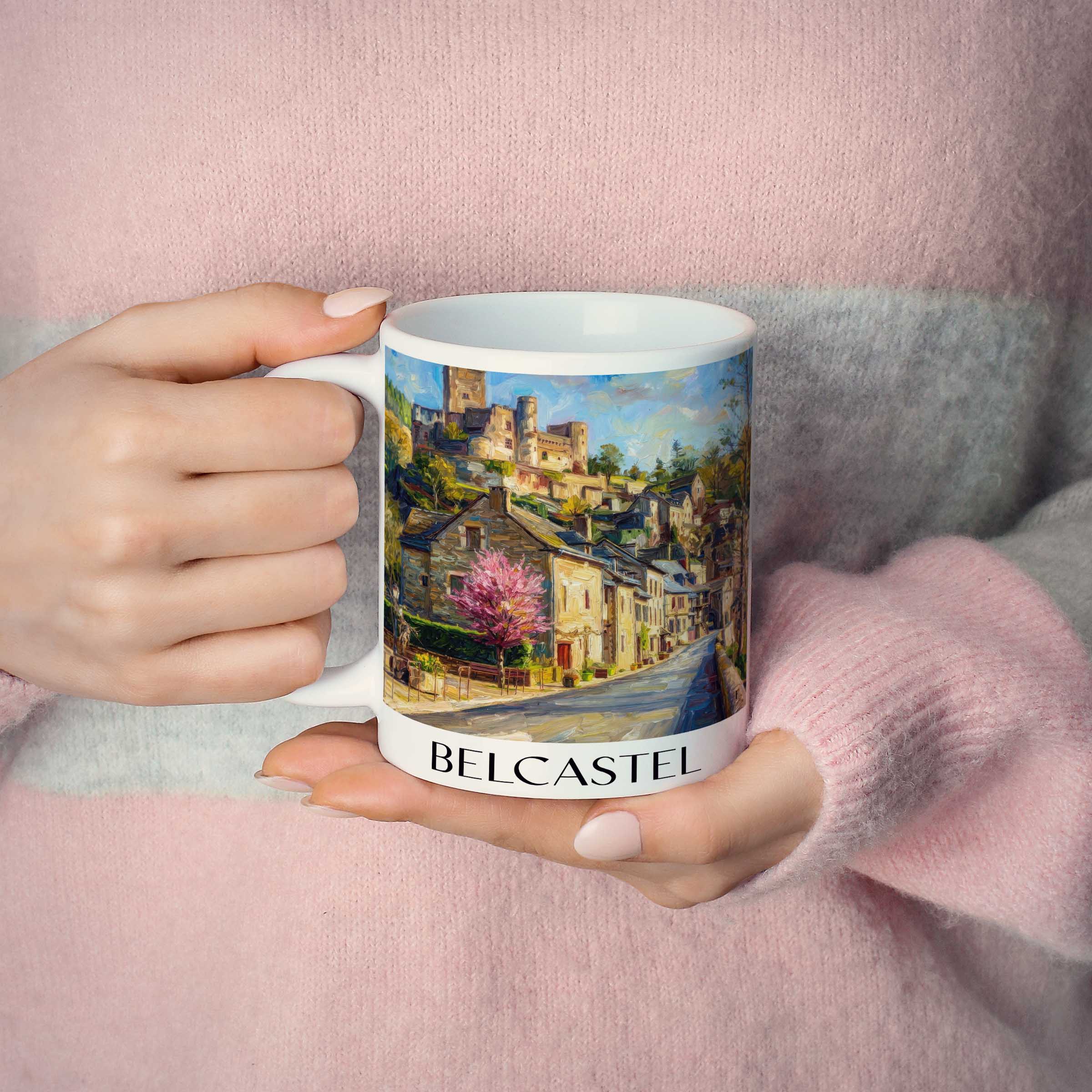 belcastel-vallée-de-l'aveyron-frankreich-kaffeebecher-oil-painting-oelgemaelde