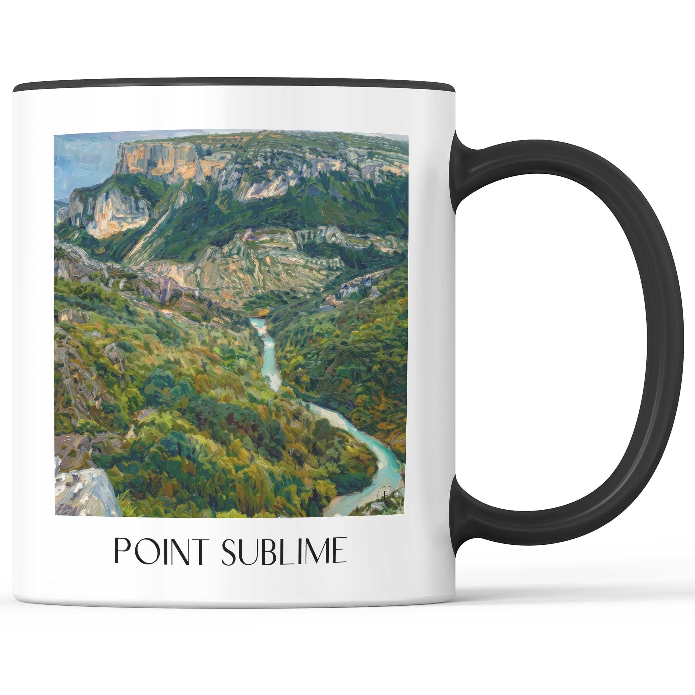 Point Sublime Kaffeebecher - Gorges du Tarn - Frankreich Becher - Kaffeetasse im Ölgemälde Stil
