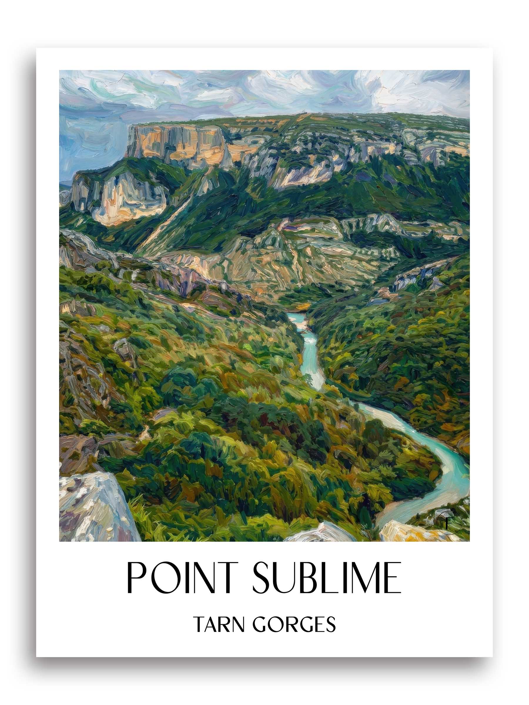 Point Sublime Poster - Gorges du Tarn - Frankreich Kunstdruck - Ölgemälde von A4 bis A1