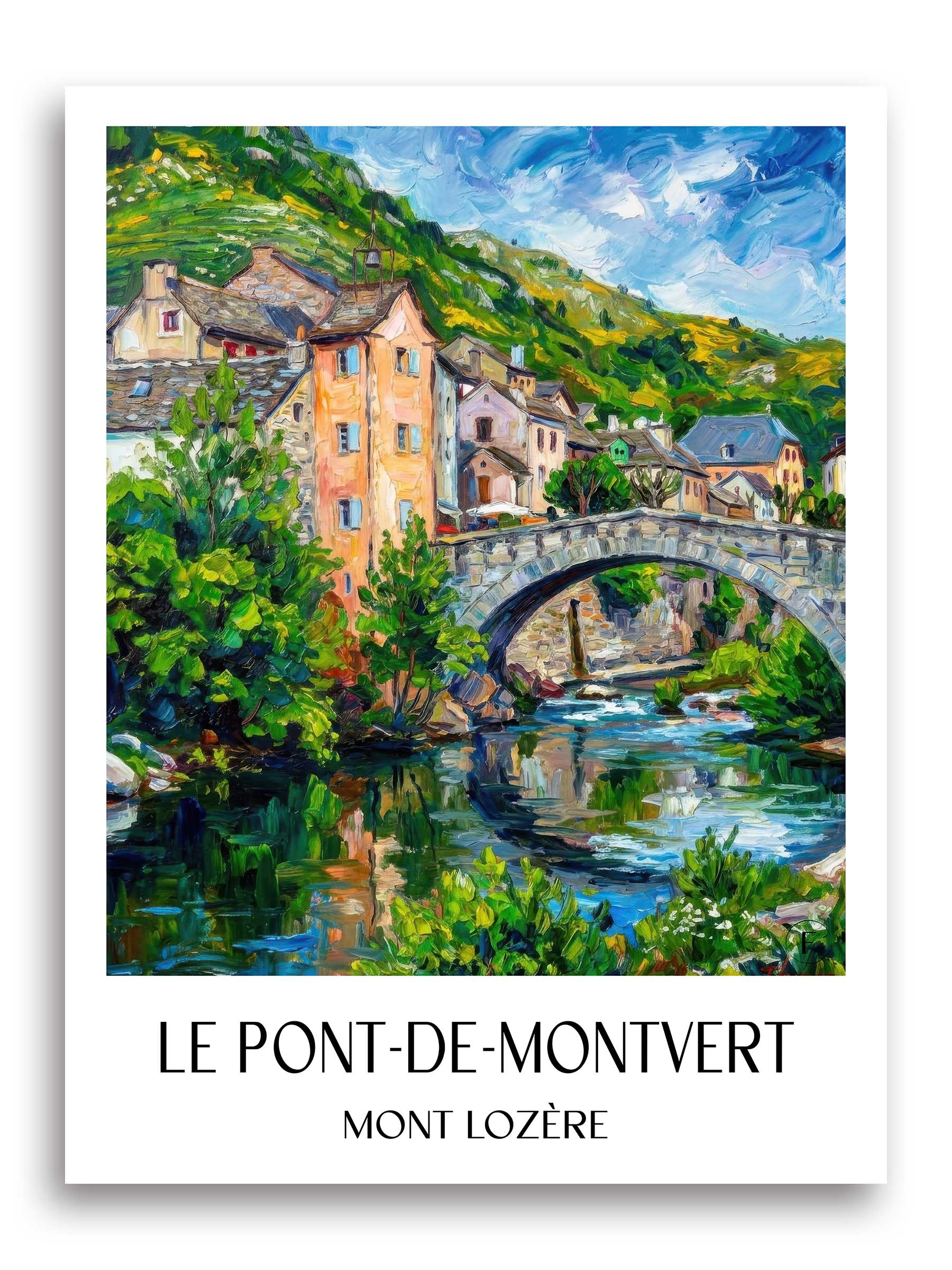 Le Pont-de-Montvert Poster - Mont Lozère - Frankreich Kunstdruck - Ölgemälde von A4 bis A1