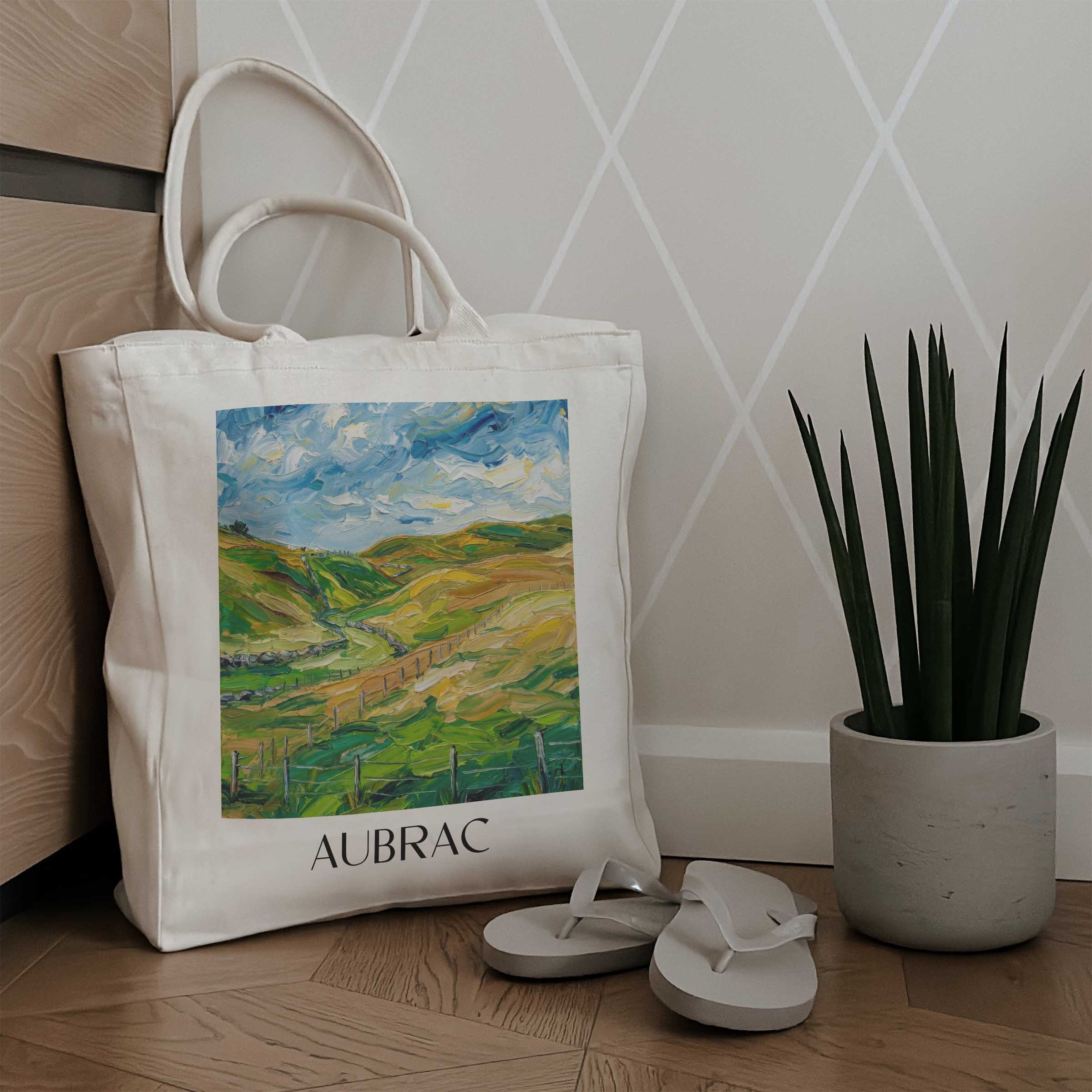 aubrac-okzitanien-frankreich-einkaufstasche-oil-painting-oelgemaelde