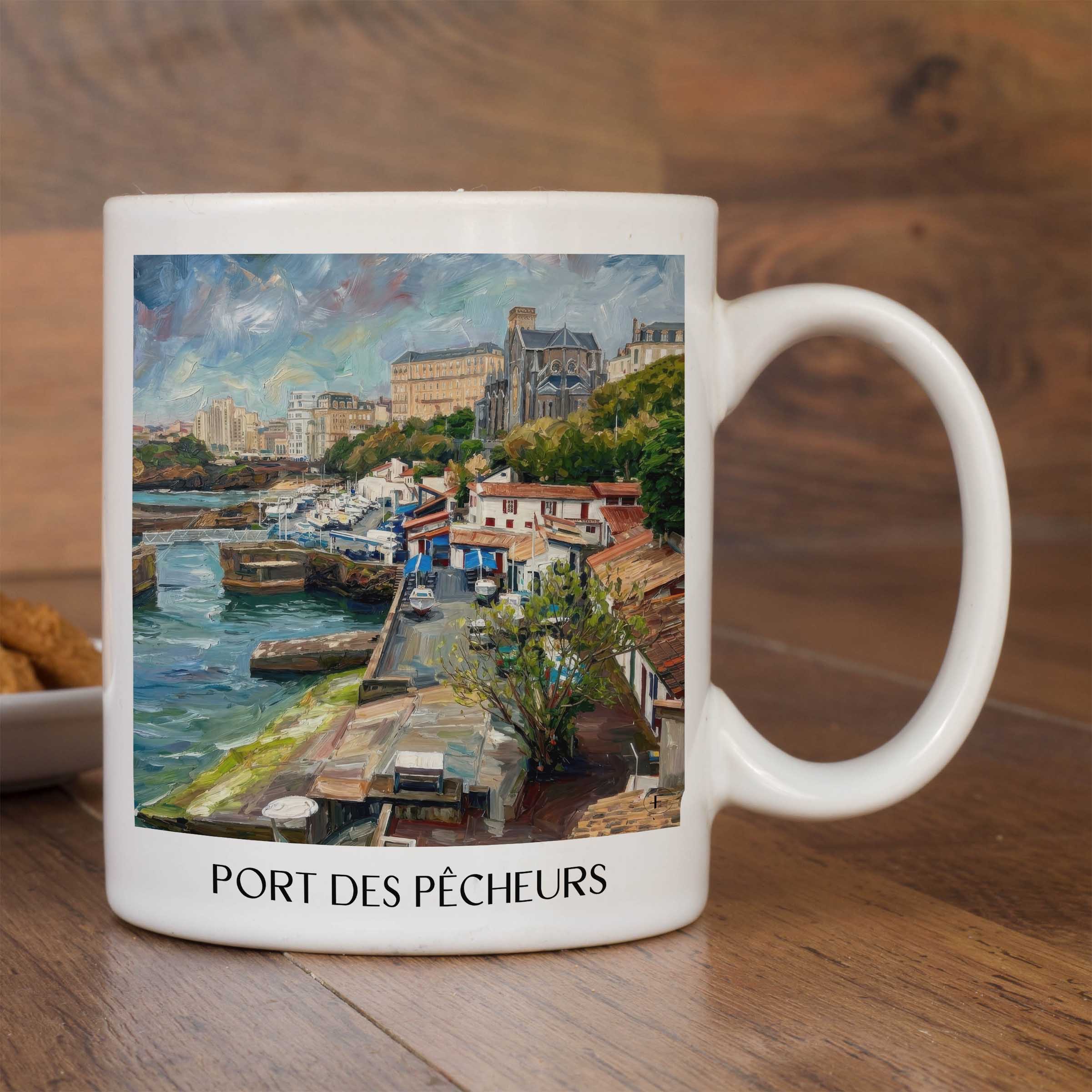 port-des-pêcheurs-biarritz-frankreich-kaffeebecher-oil-painting-oelgemaelde