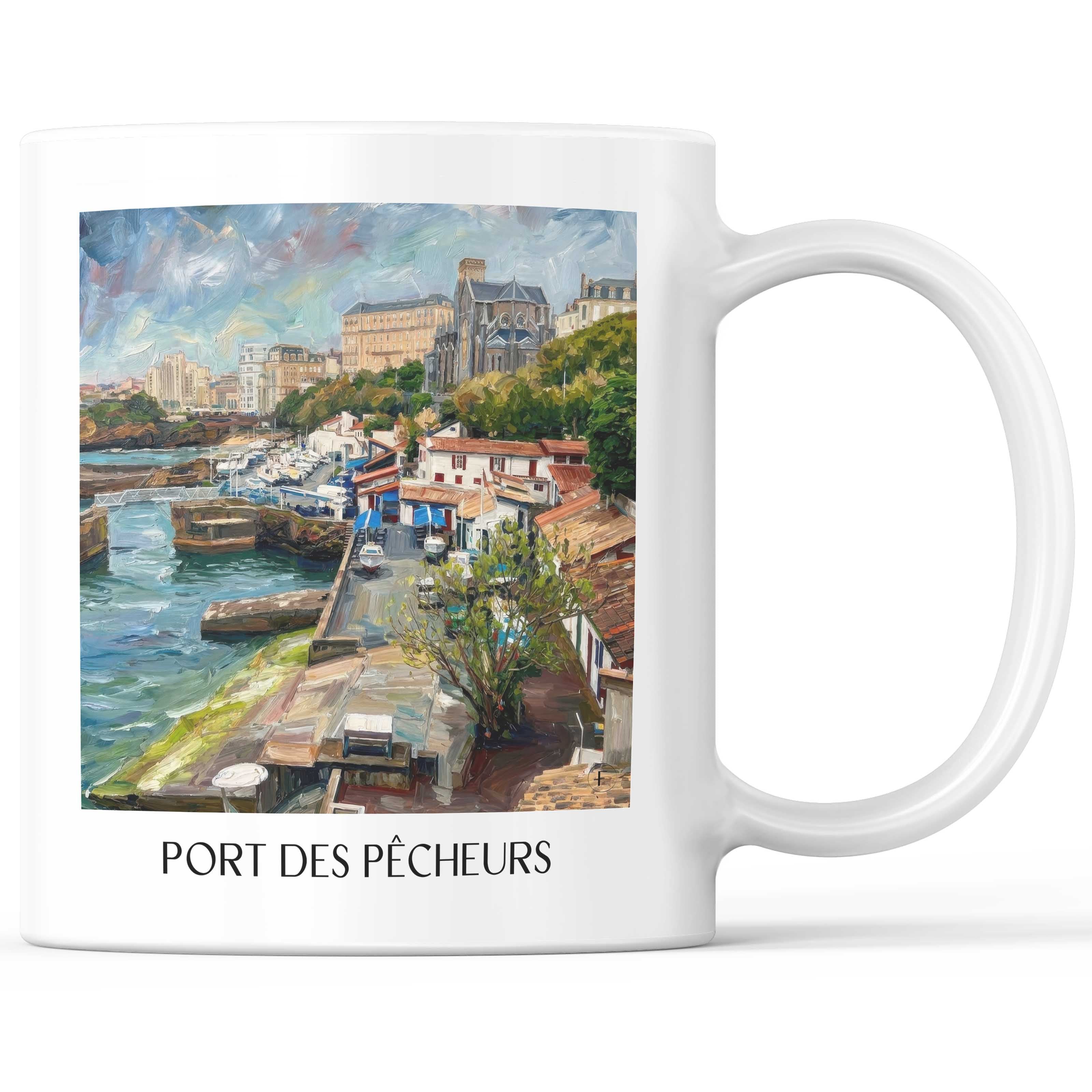 port-des-pêcheurs-biarritz-frankreich-kaffeebecher-oil-painting-oelgemaelde