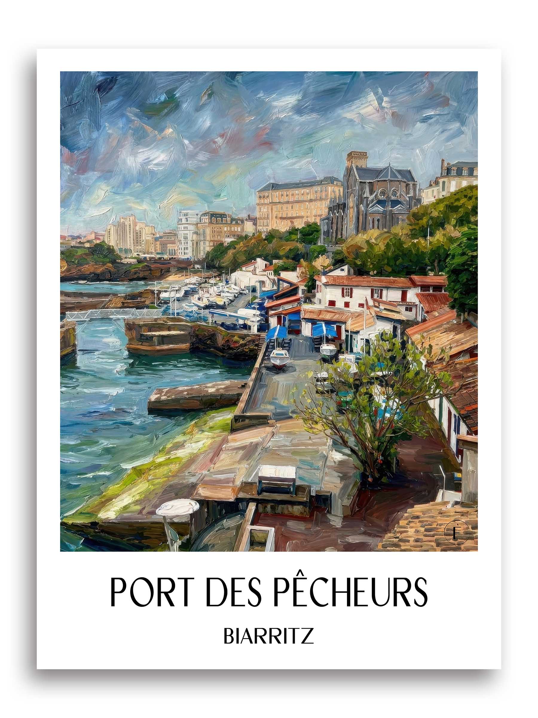 port-des-pêcheurs-biarritz-frankreich-poster-oil-painting-oelgemaelde