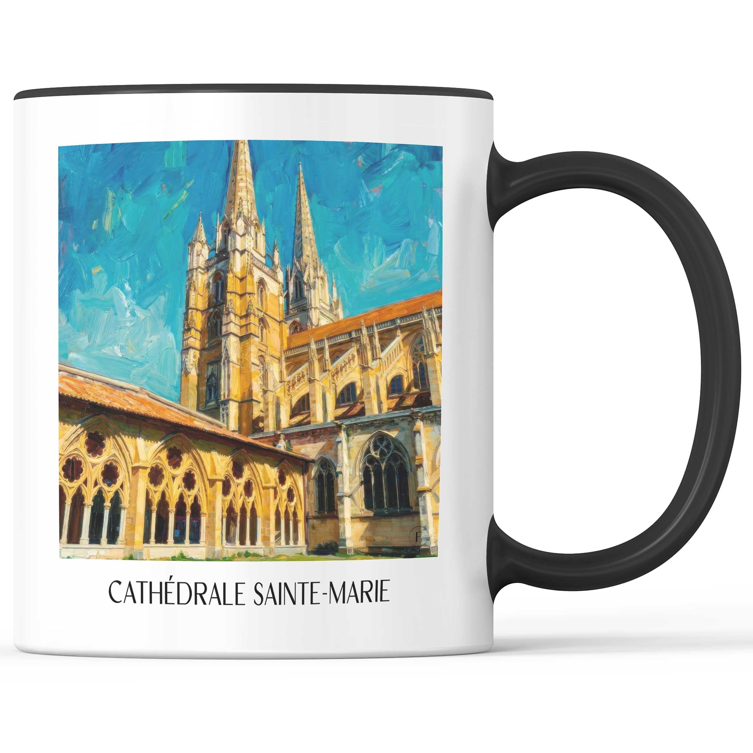 cathédrale-sainte-marie-bayonne-frankreich-kaffeebecher-oil-painting-oelgemaelde