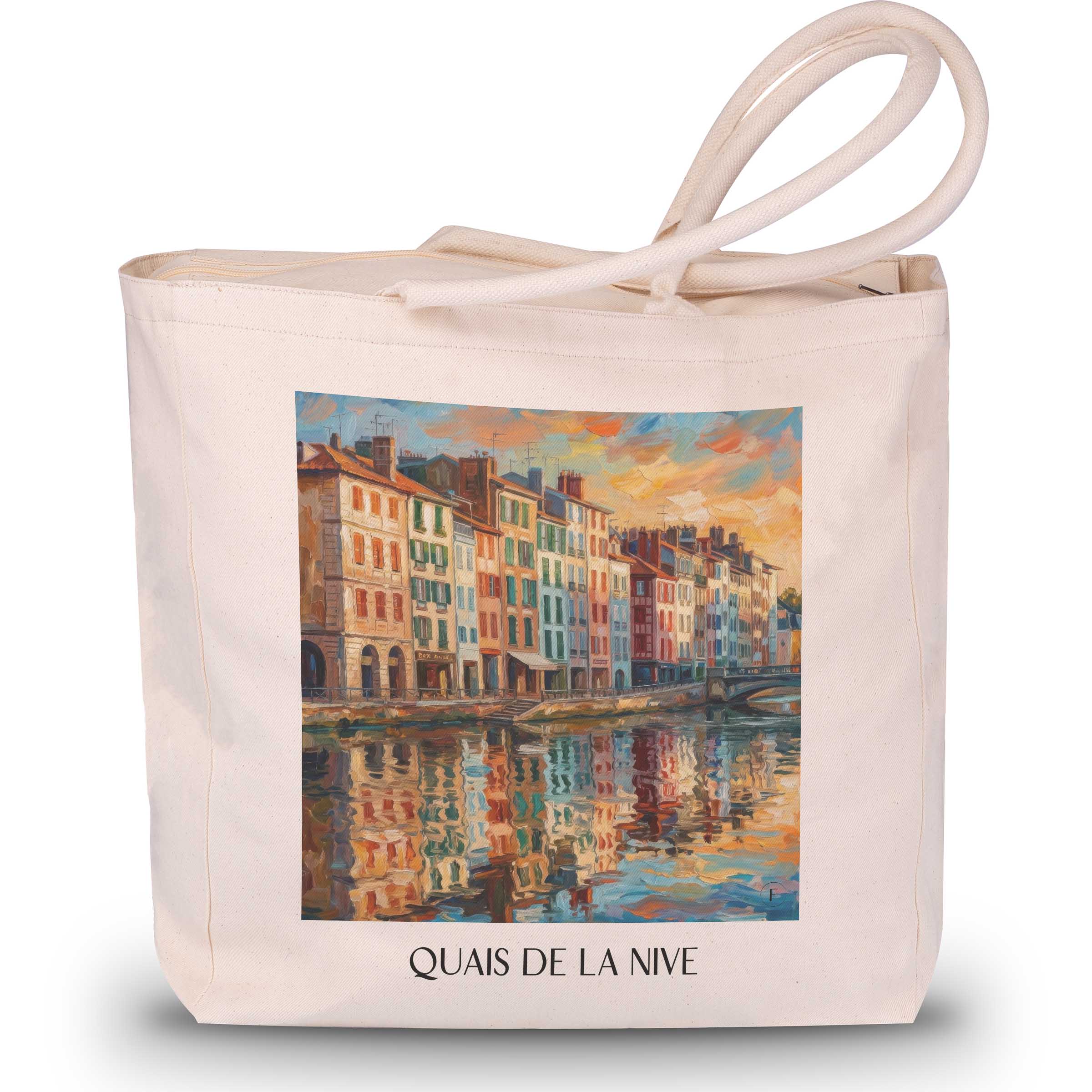 quais-de-la-nive-bayonne-frankreich-einkaufstasche-oil-painting-oelgemaelde