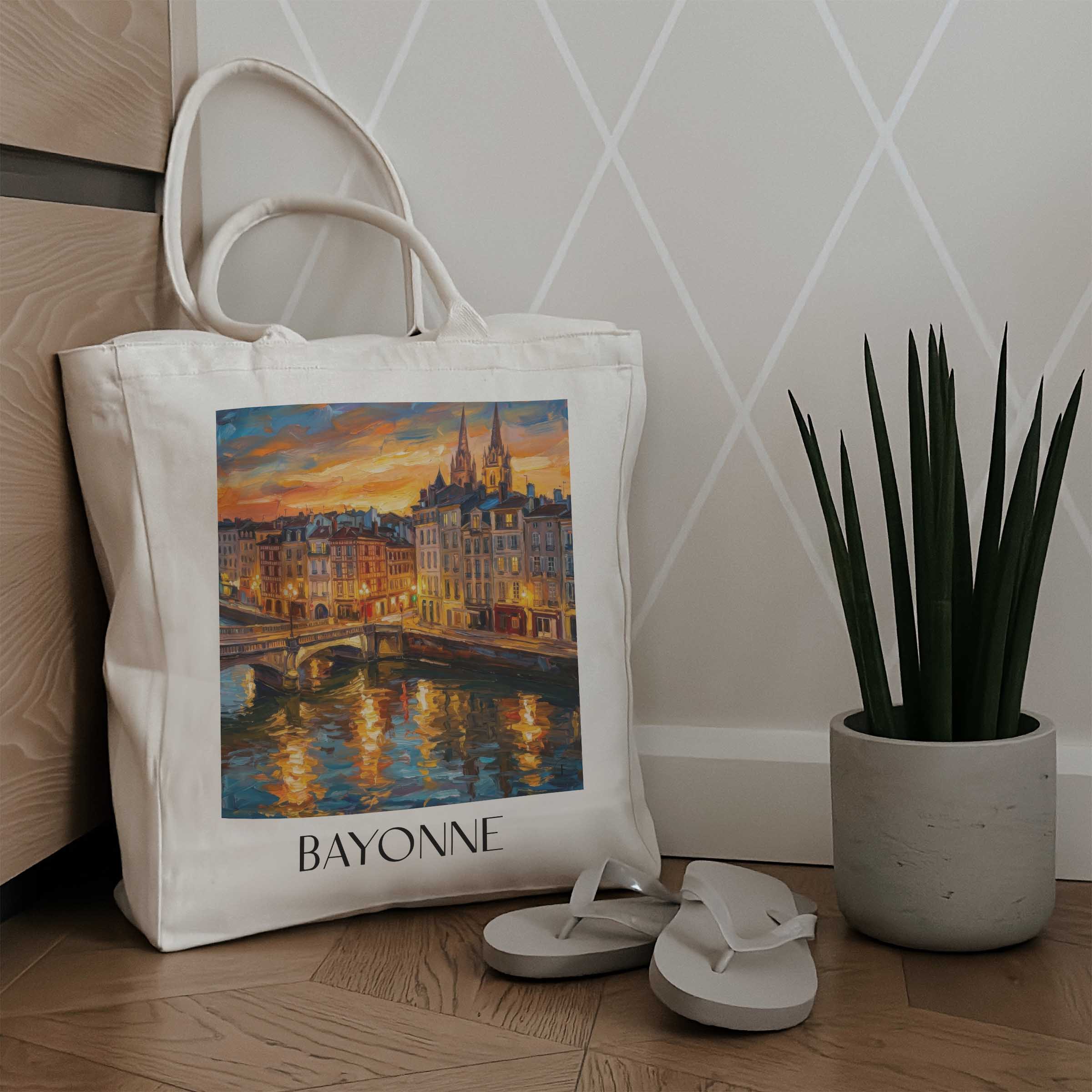 bayonne-pays-basque-frankreich-einkaufstasche-oil-painting-oelgemaelde