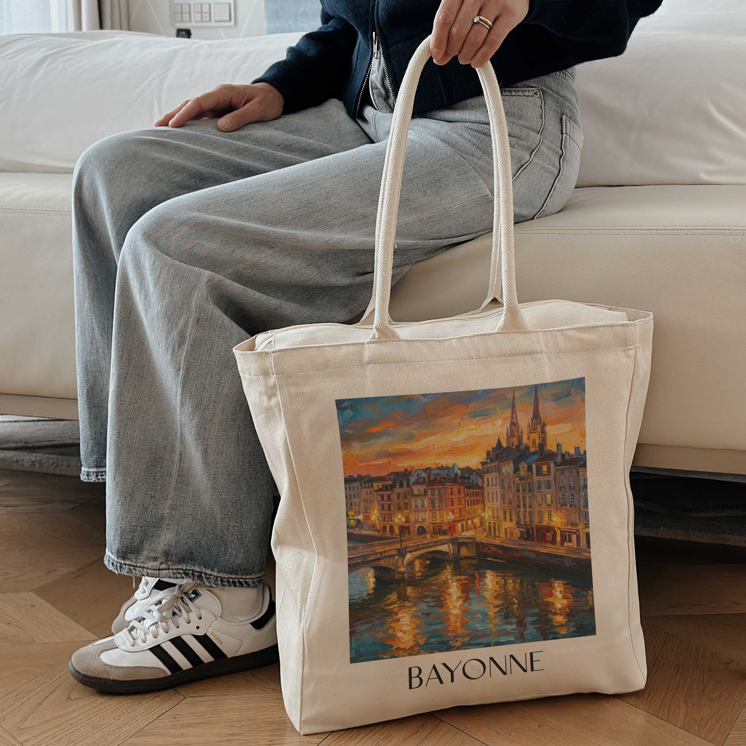 bayonne-pays-basque-frankreich-einkaufstasche-oil-painting-oelgemaelde