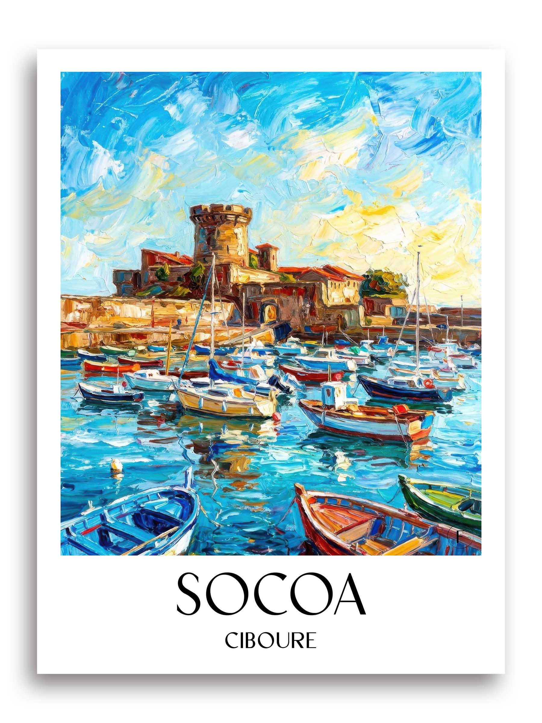 Socoa Poster - Ciboure - Frankreich Kunstdruck - Ölgemälde von A4 bis A1