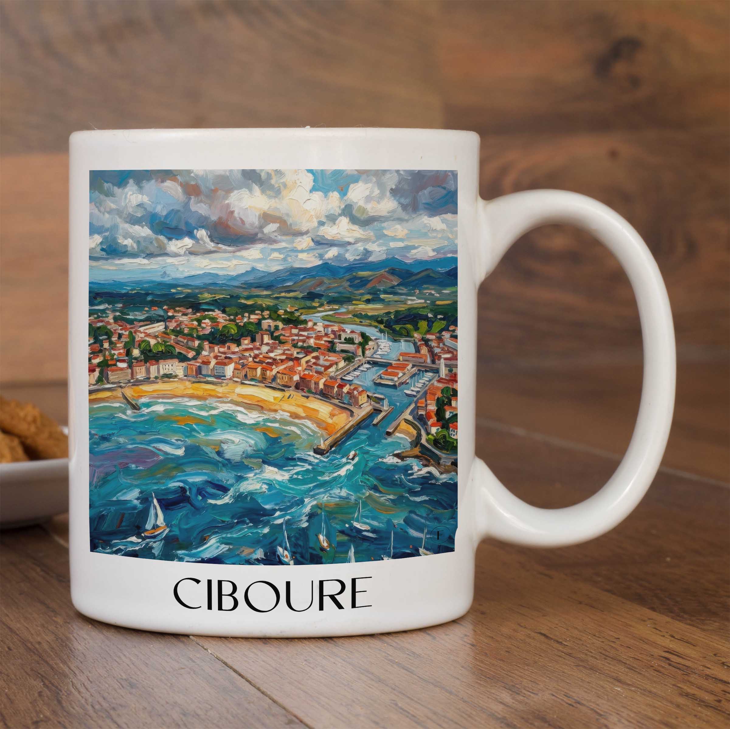 ciboure-pays-basque-frankreich-kaffeebecher-oil-painting-oelgemaelde