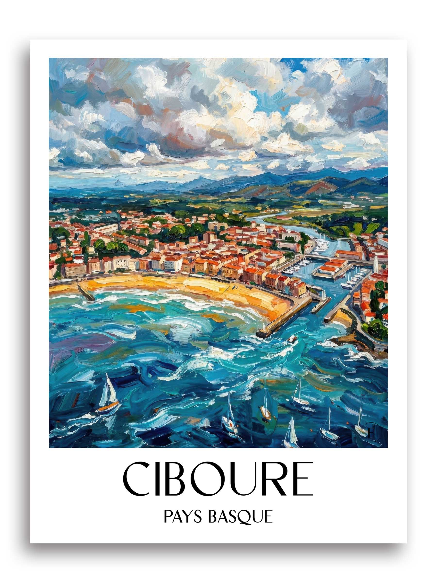 ciboure-pays-basque-frankreich-poster-oil-painting-oelgemaelde