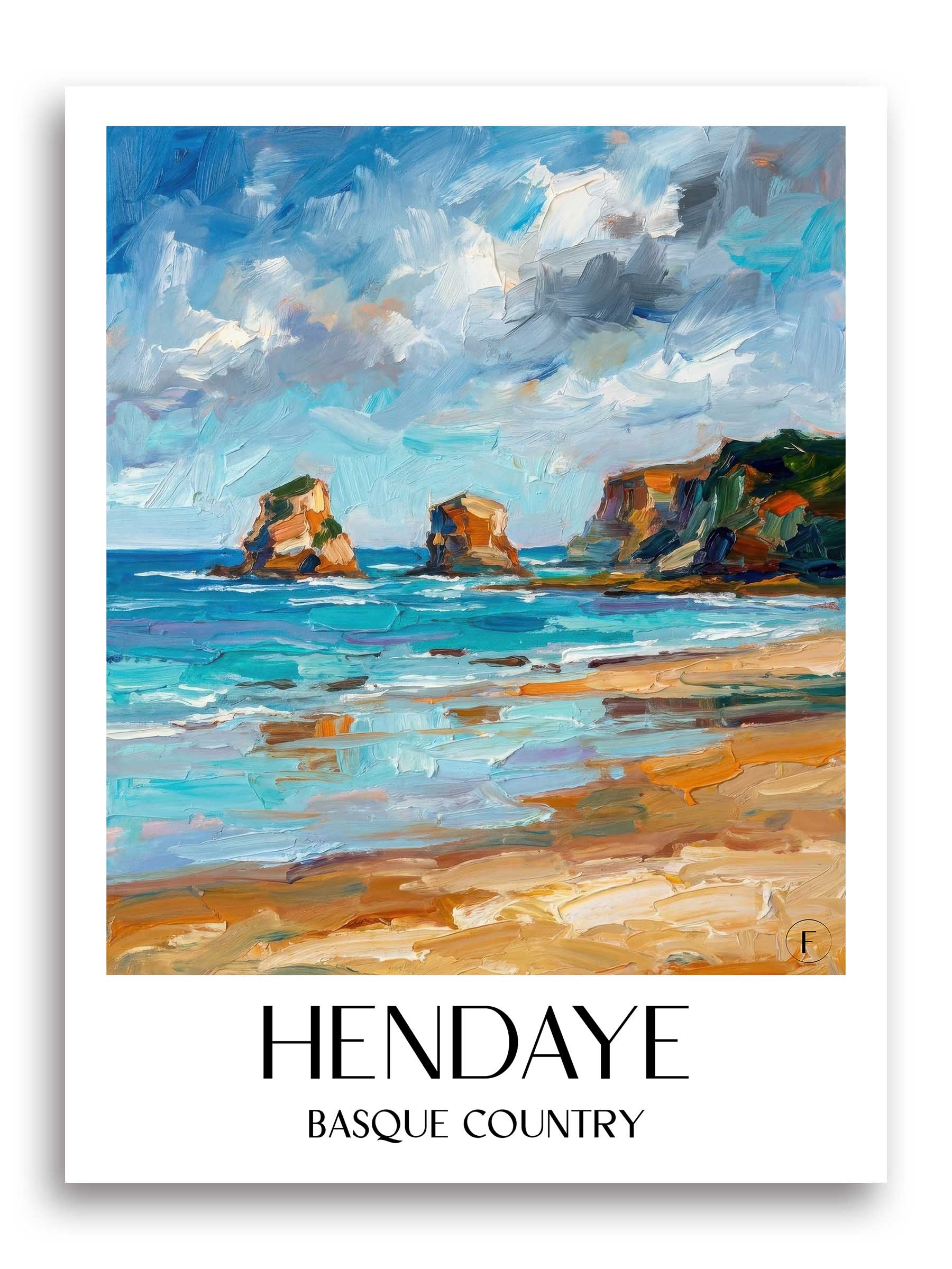 Hendaye Poster - Pays Basque - Frankreich Kunstdruck - Ölgemälde von A4 bis A1
