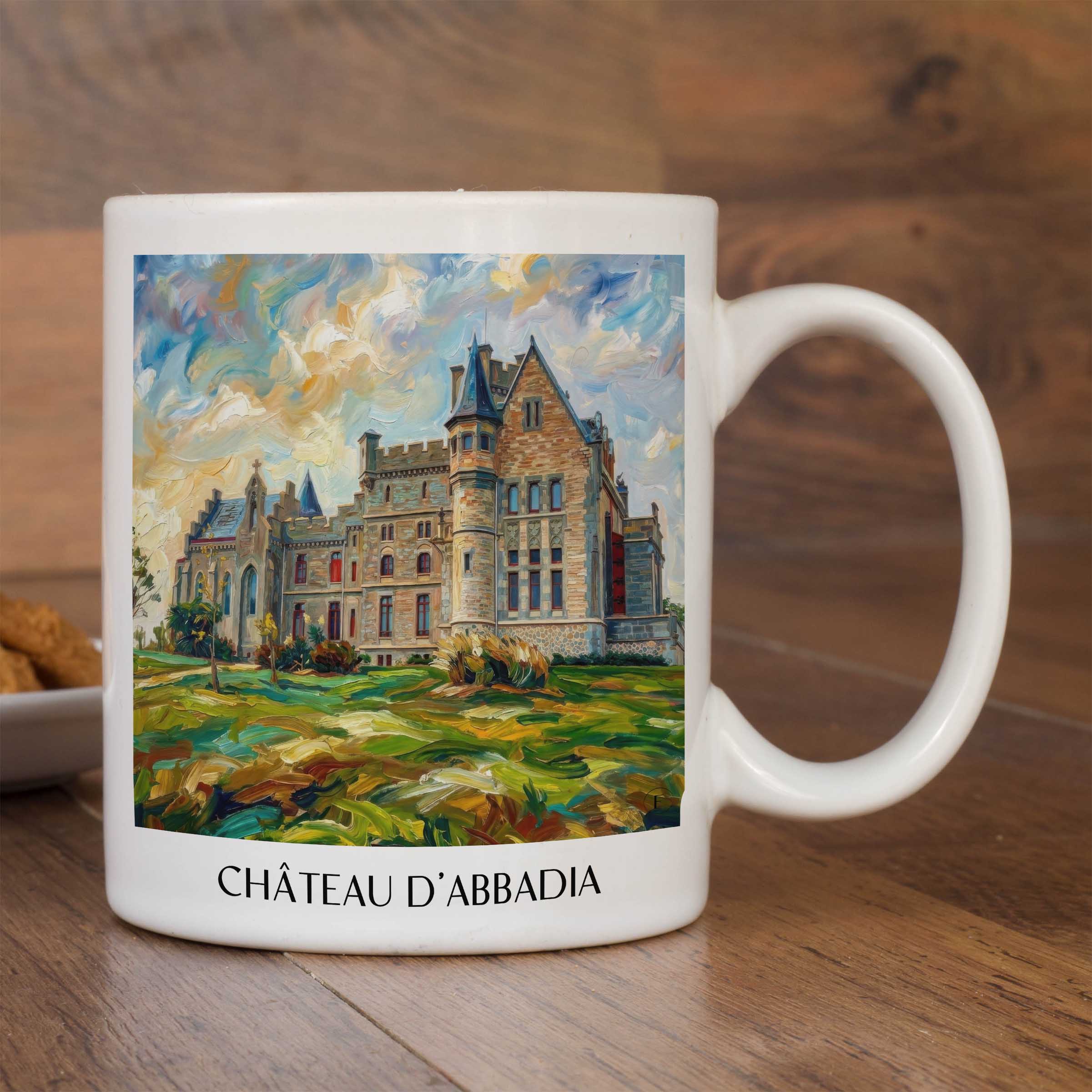 château-d'abbadia-hendaye-frankreich-kaffeebecher-oil-painting-oelgemaelde