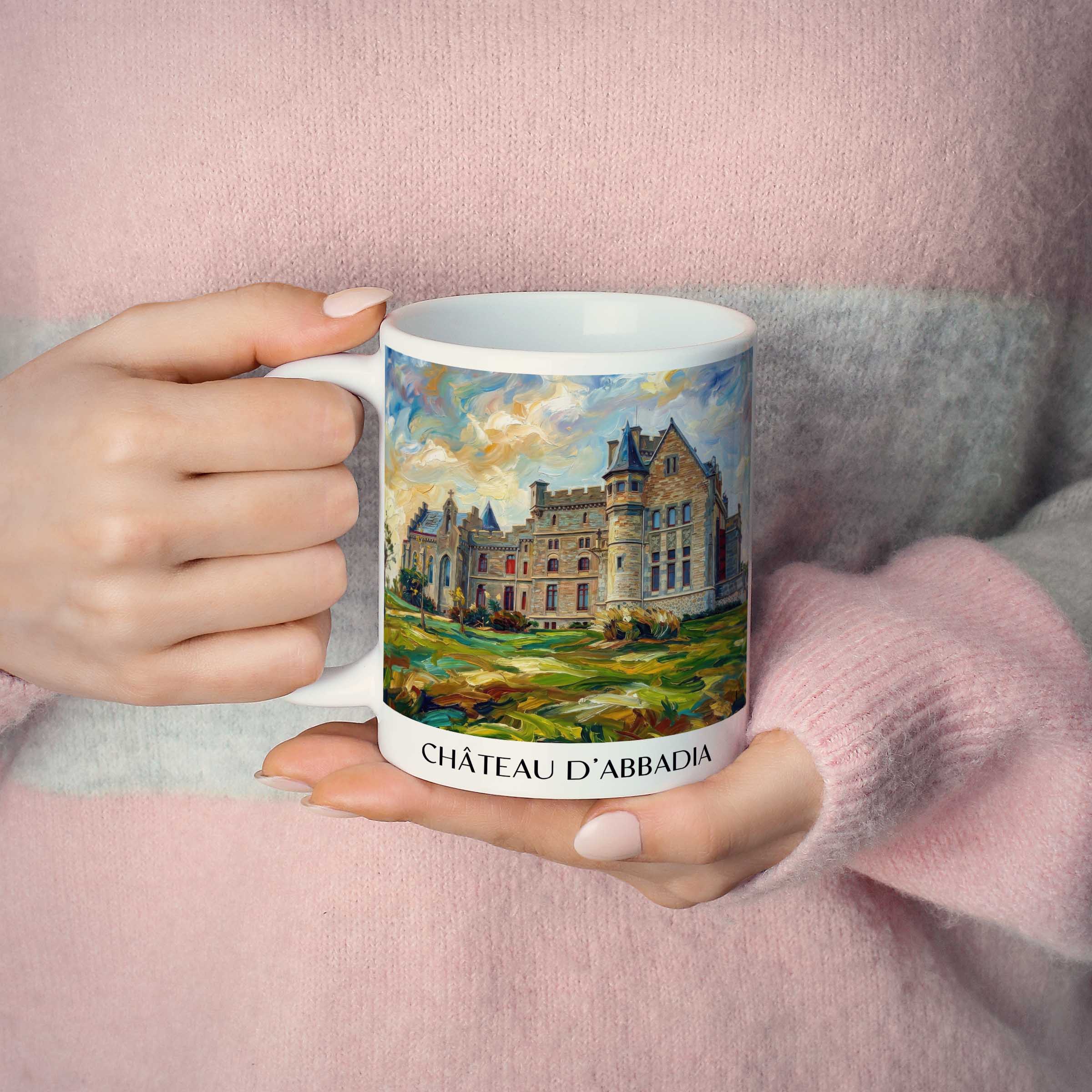 château-d'abbadia-hendaye-frankreich-kaffeebecher-oil-painting-oelgemaelde