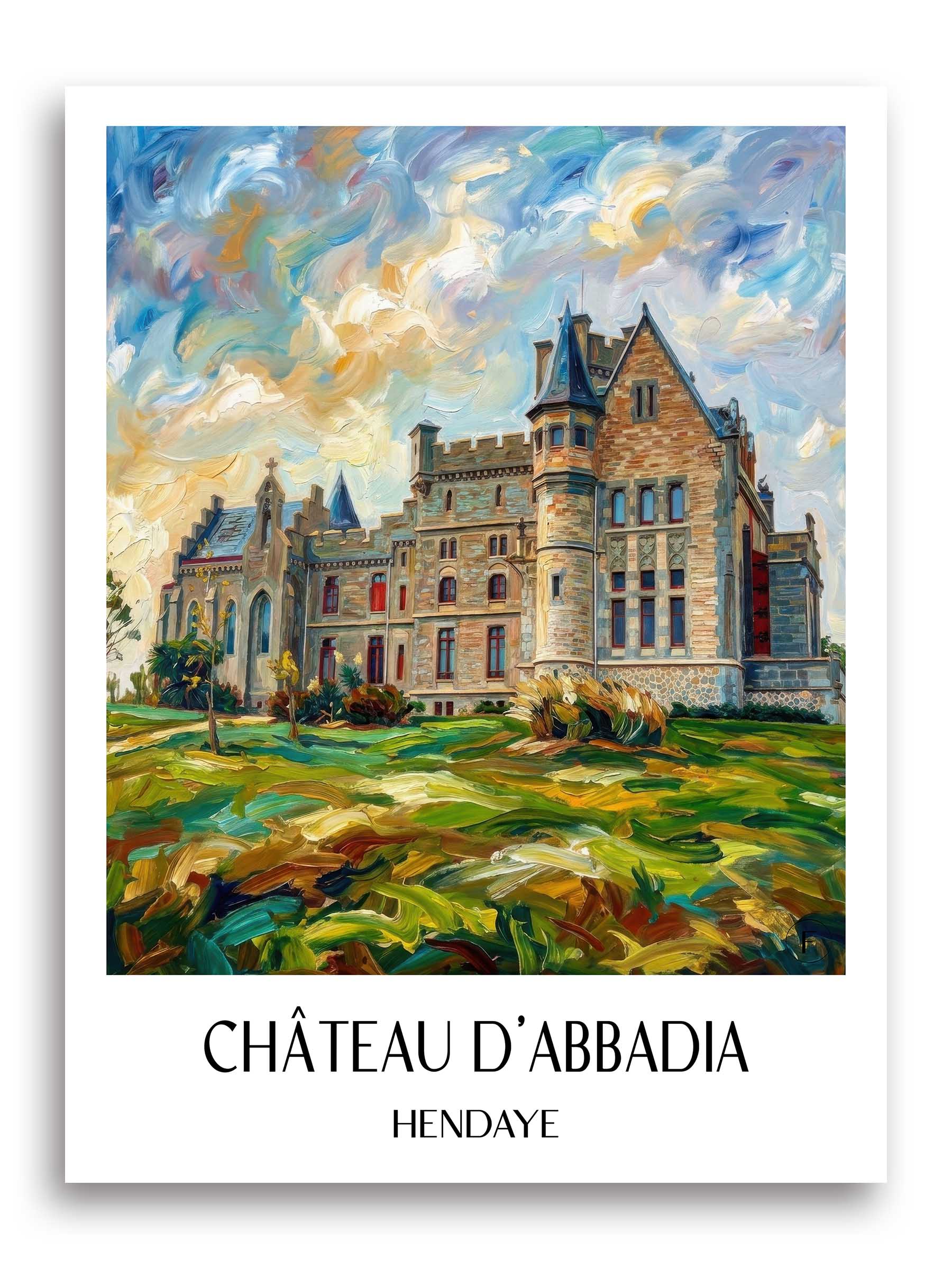 château-d'abbadia-hendaye-frankreich-poster-oil-painting-oelgemaelde