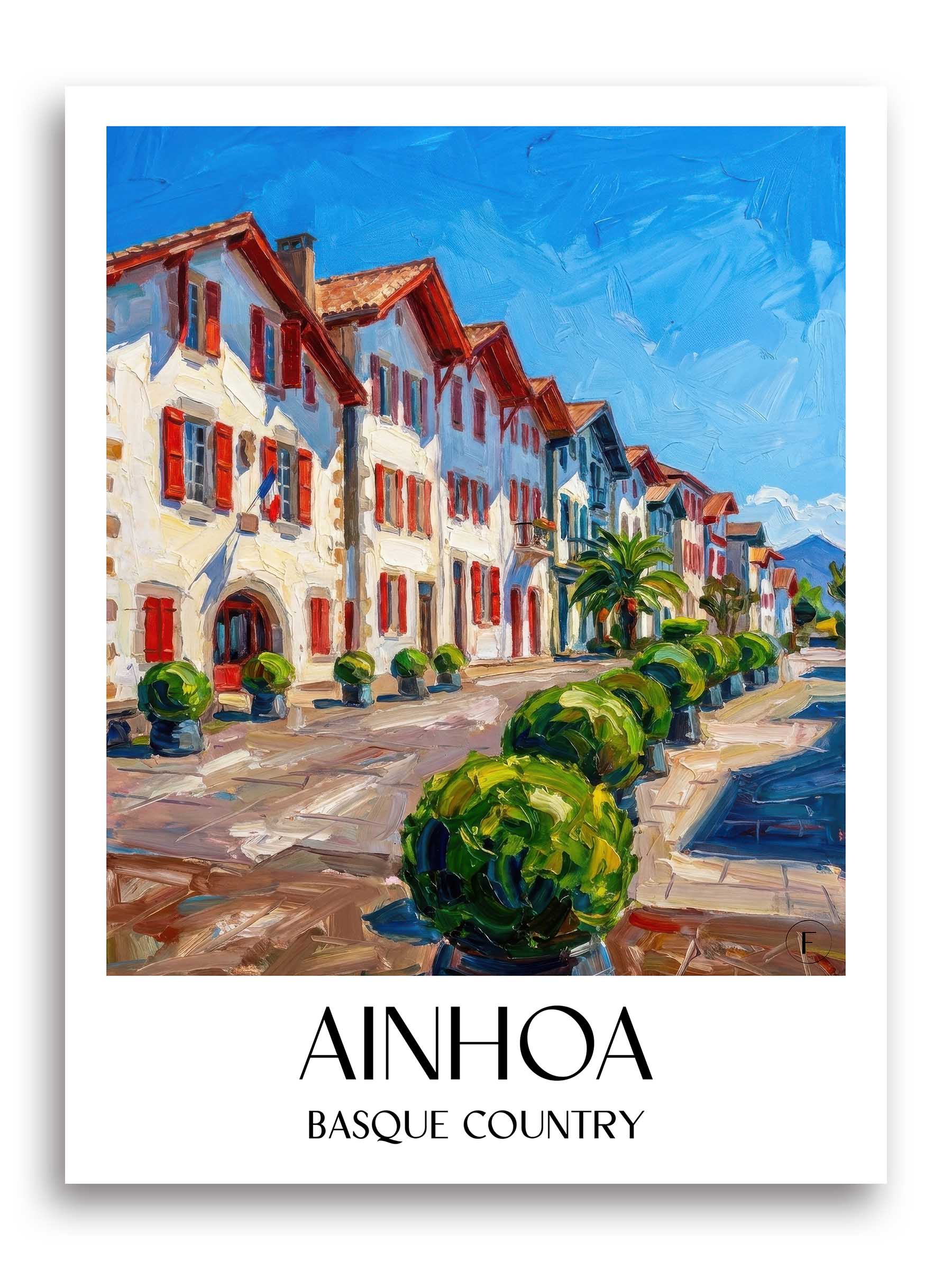 Ainhoa Poster - Pays Basque - Frankreich Kunstdruck - Ölgemälde von A4 bis A1