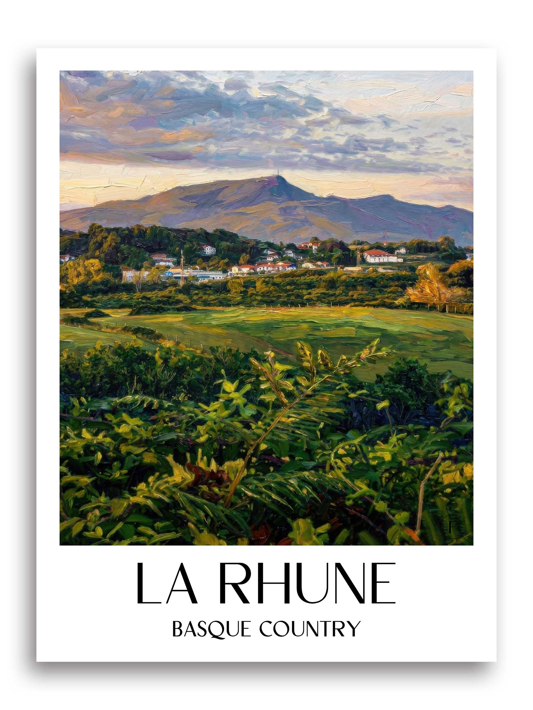 La Rhune Poster - Pays Basque - Frankreich Kunstdruck - Ölgemälde von A4 bis A1