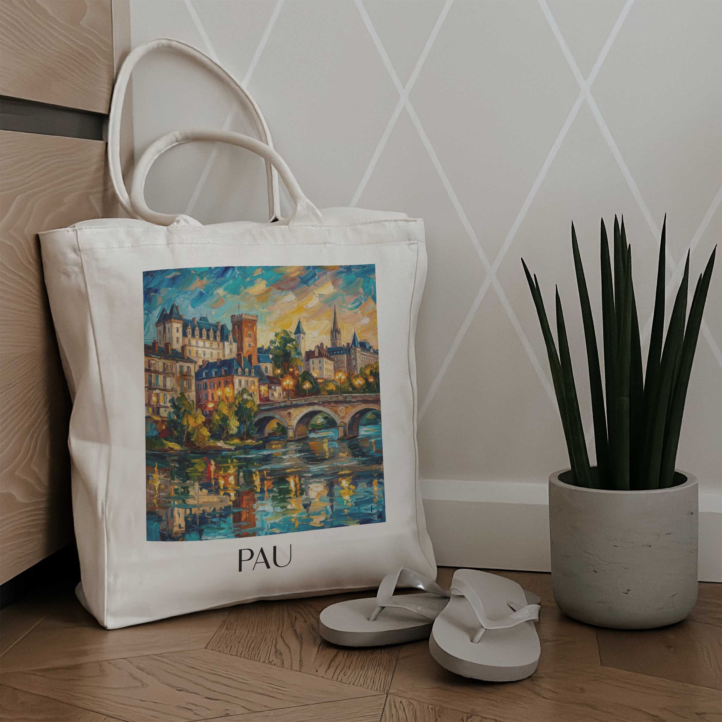 pau-béarn-frankreich-einkaufstasche-oil-painting-oelgemaelde