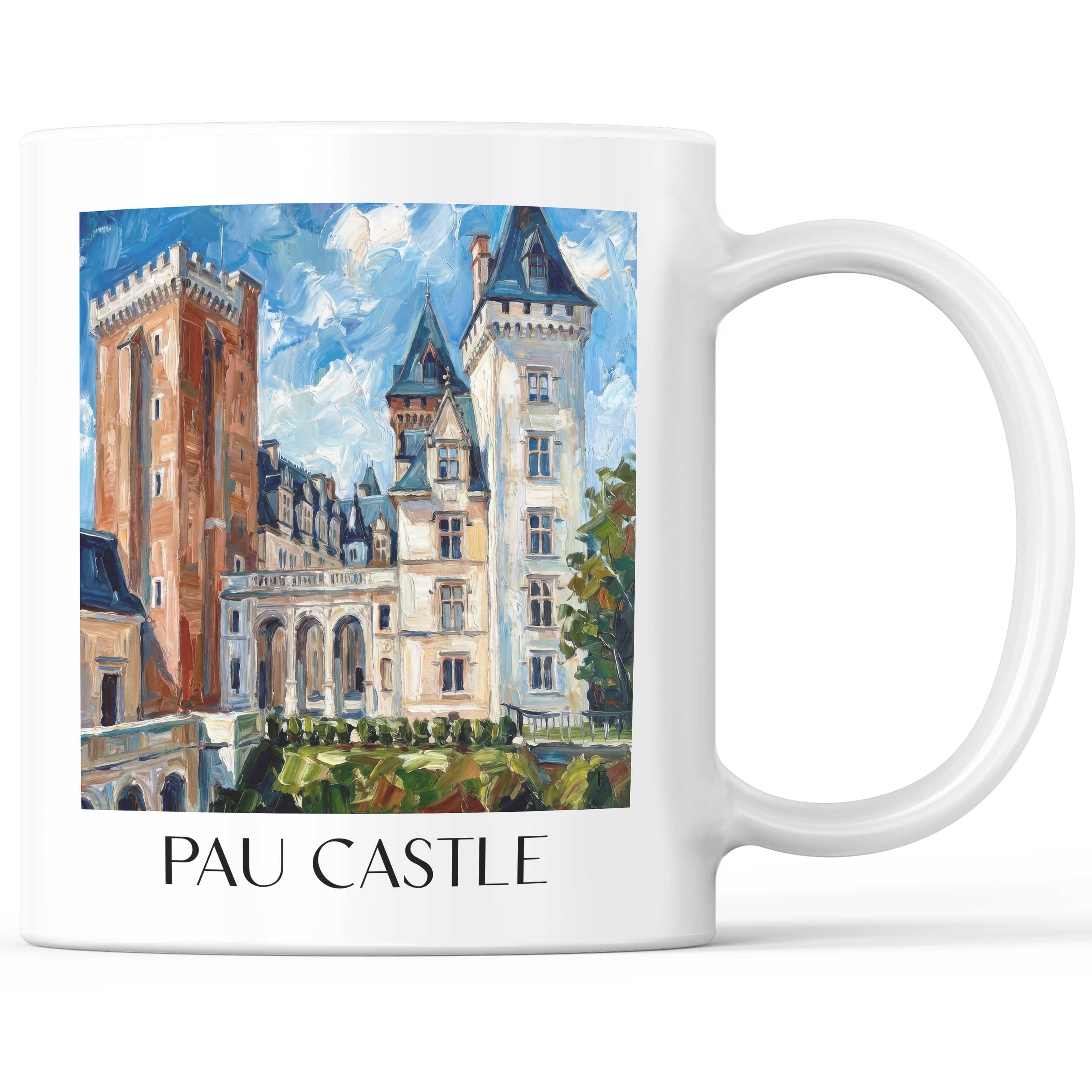 Château de Pau Kaffeebecher - Béarn - Frankreich Becher - Kaffeetasse im Ölgemälde Stil