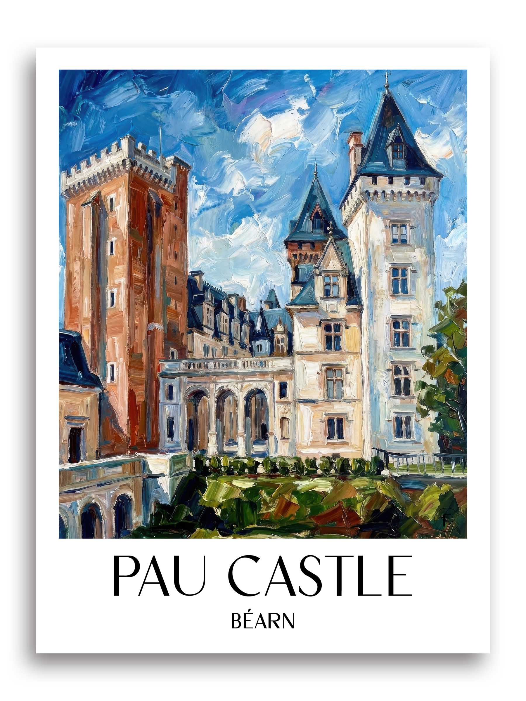 Château de Pau Poster - Béarn - Frankreich Kunstdruck - Ölgemälde von A4 bis A1