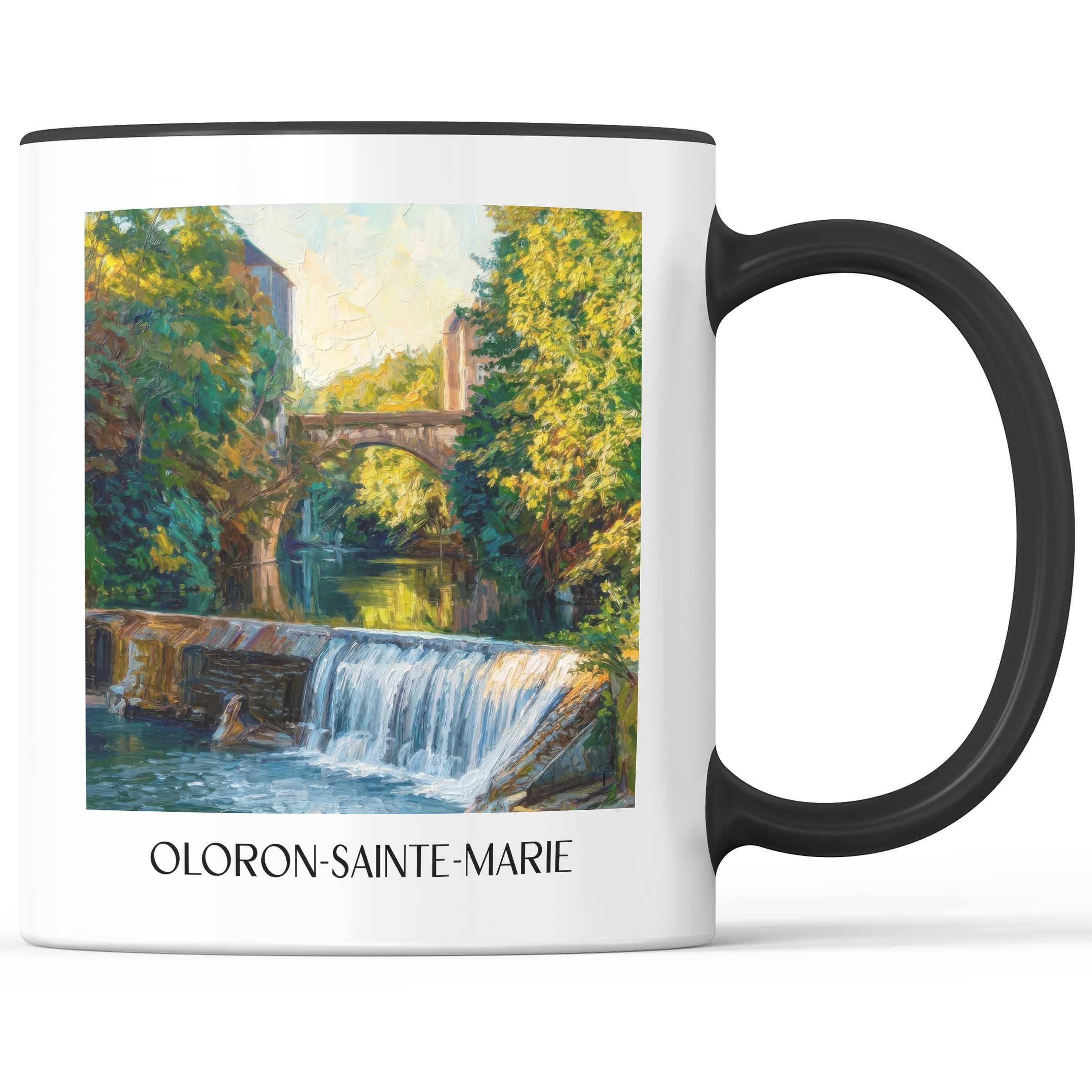 oloron-sainte-marie-béarn-frankreich-kaffeebecher-oil-painting-oelgemaelde